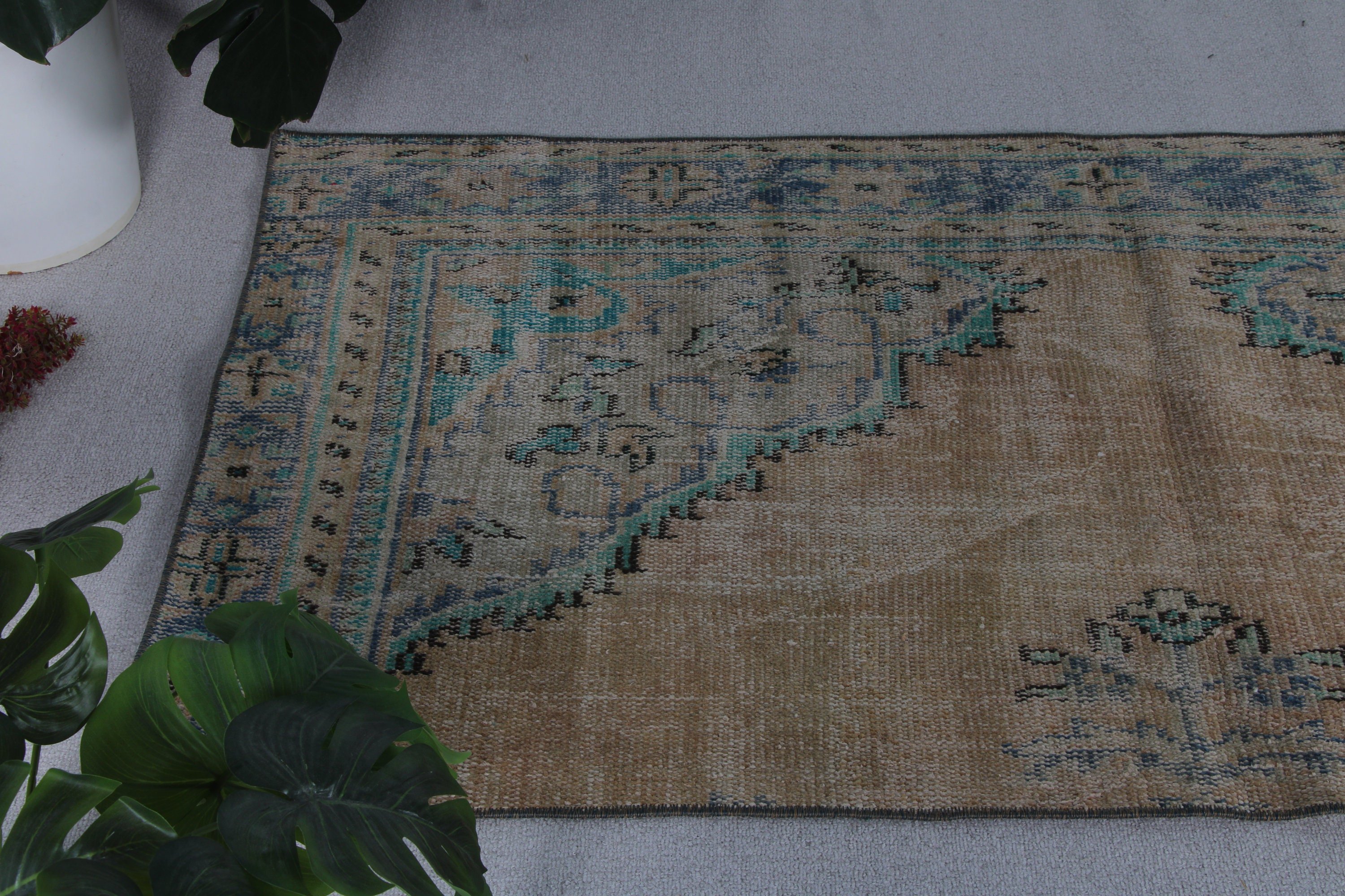 Vintage Halılar, Boho Vurgulu Halılar, 2,9x5,5 ft Aksanlı Halılar, Havalı Halı, Bej Oryantal Halı, Çocuk Odası Halıları, Türk Halısı, Fas Halıları