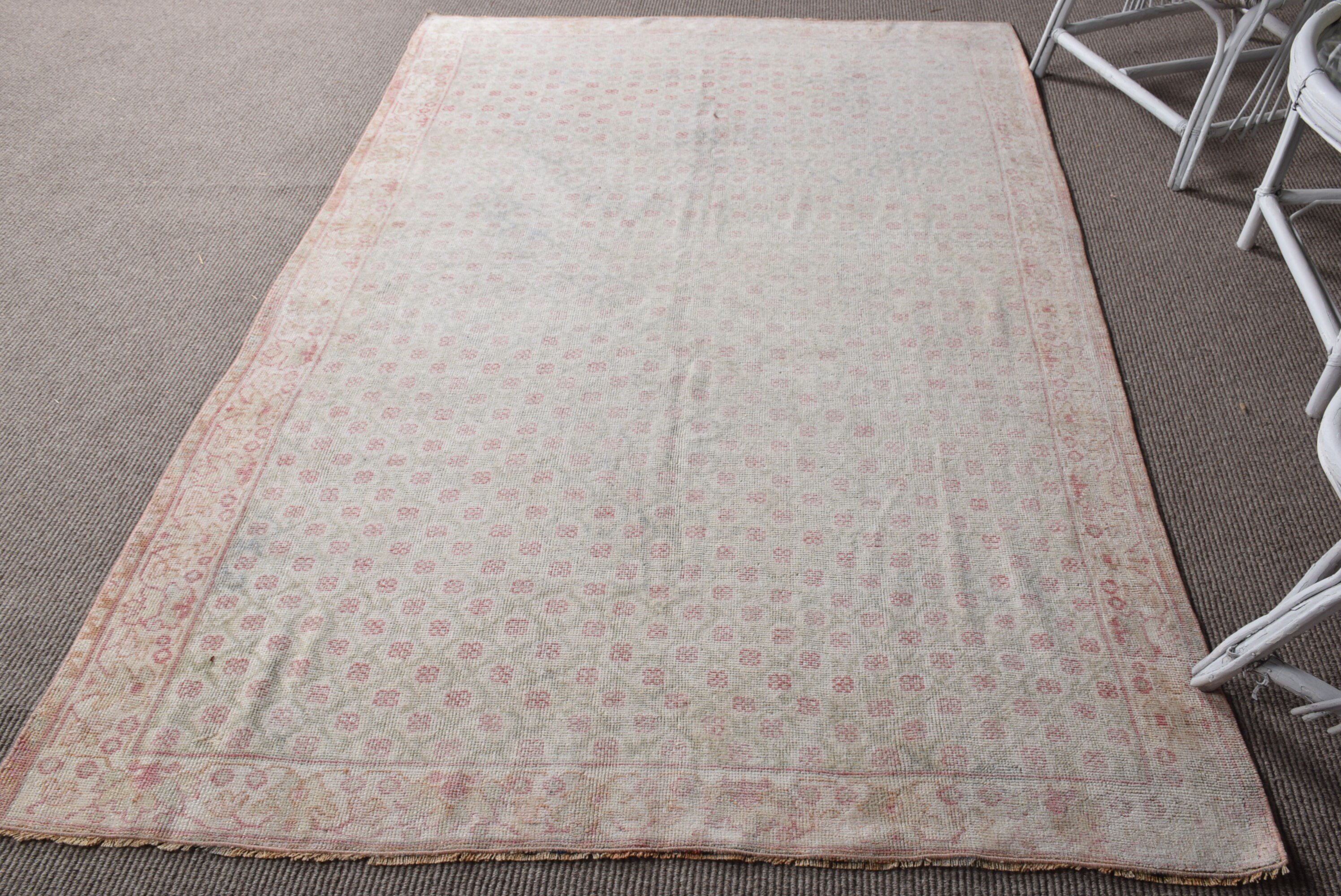 Anatolian Rug, Turkish Rugs, Indoor Rug, Rugs for Area, 4.8x7.4 ft Area Rugs, Antique Rugs, White Bedroom Rug, Nursery Rug, Vintage Rug