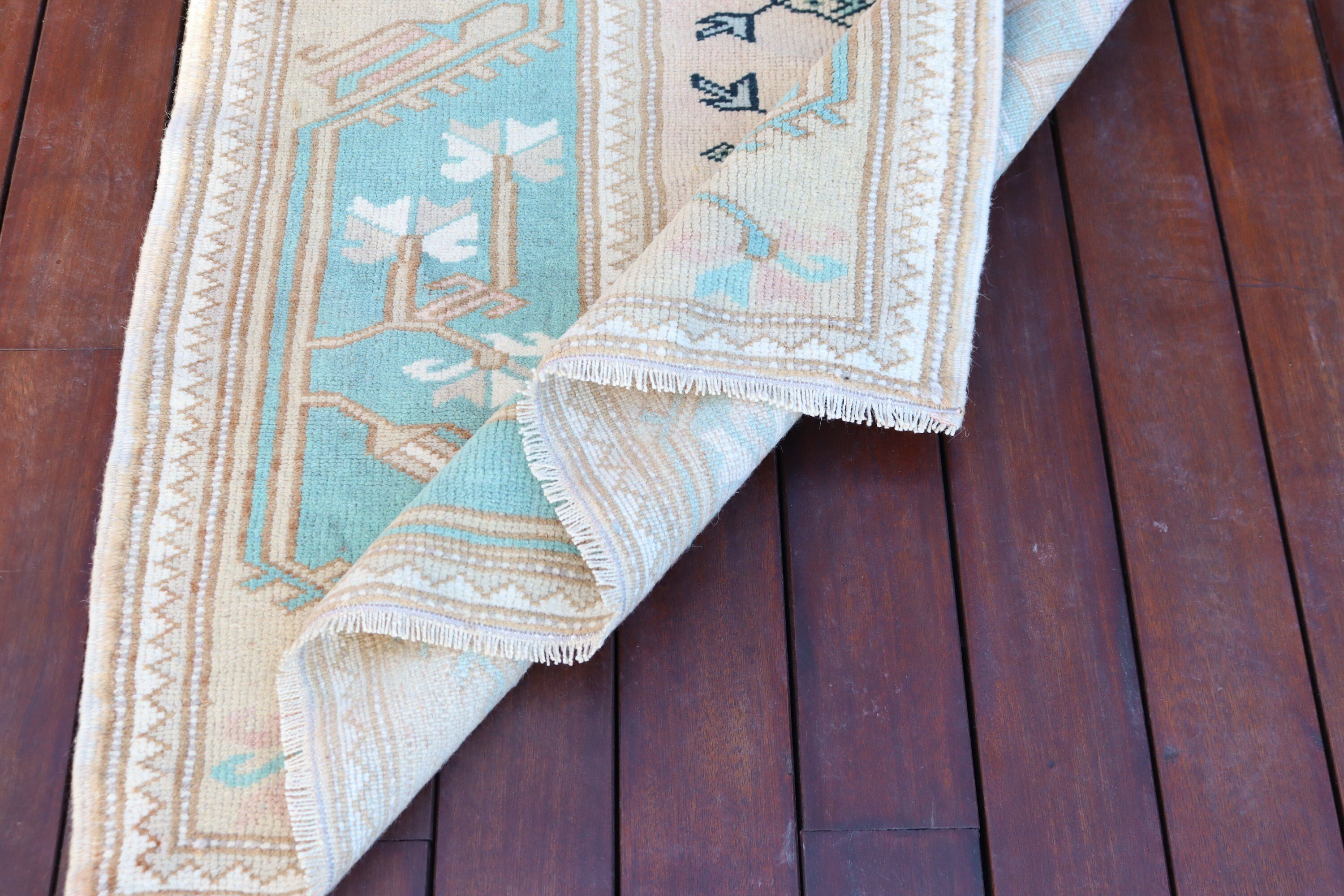 Boho Rugs, Kitchen Rug, Vintage Rug, Bedroom Rugs, Turkish Rug, 3x4.4 ft Small Rug, Beige Boho Rugs, Luxury Rug, Rugs for Door Mat