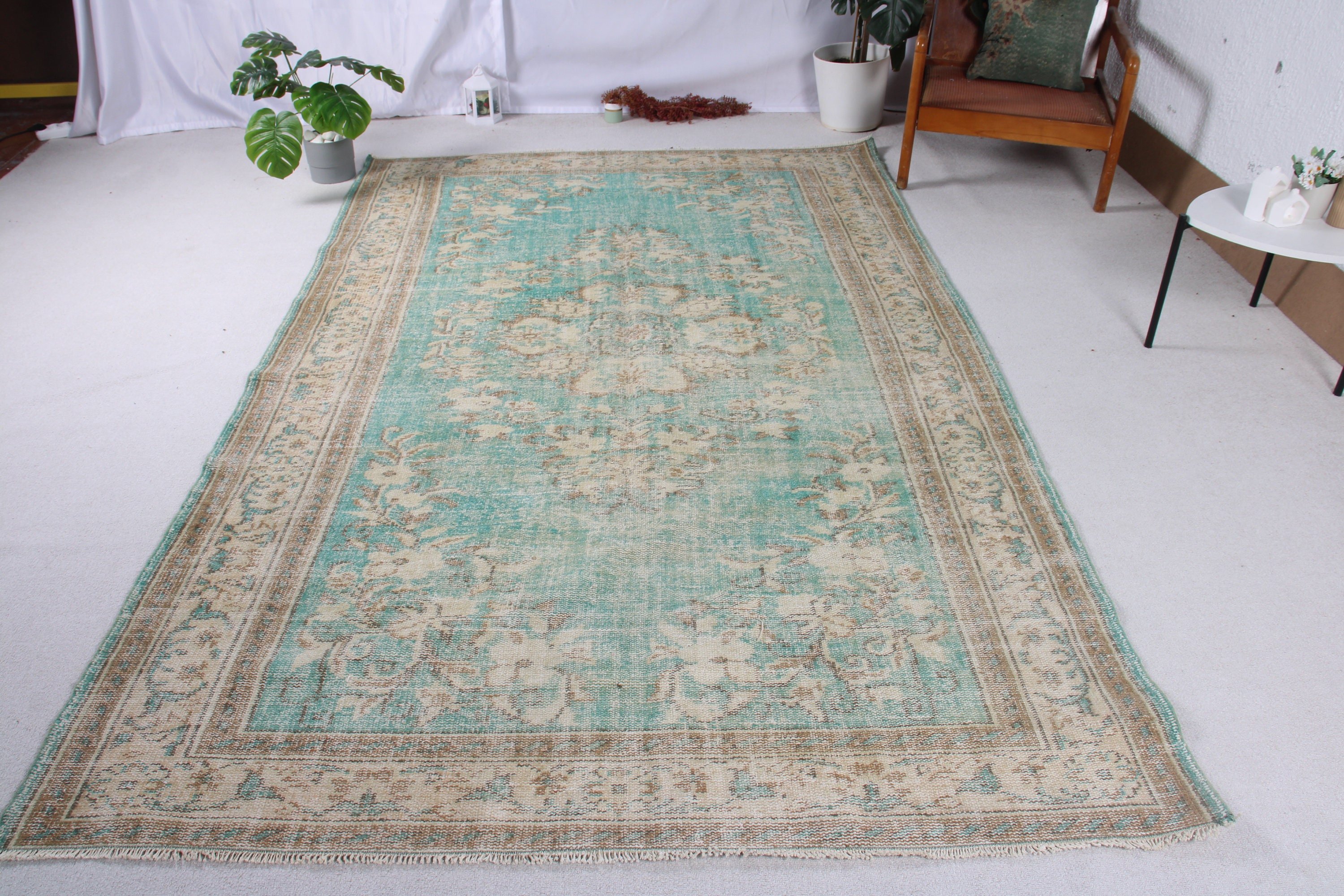 Turkish Rugs, Large Vintage Rugs, Boho Rug, 5.8x9.3 ft Large Rugs, Vintage Rug, Beige Kitchen Rugs, Kitchen Rugs, Living Room Rug