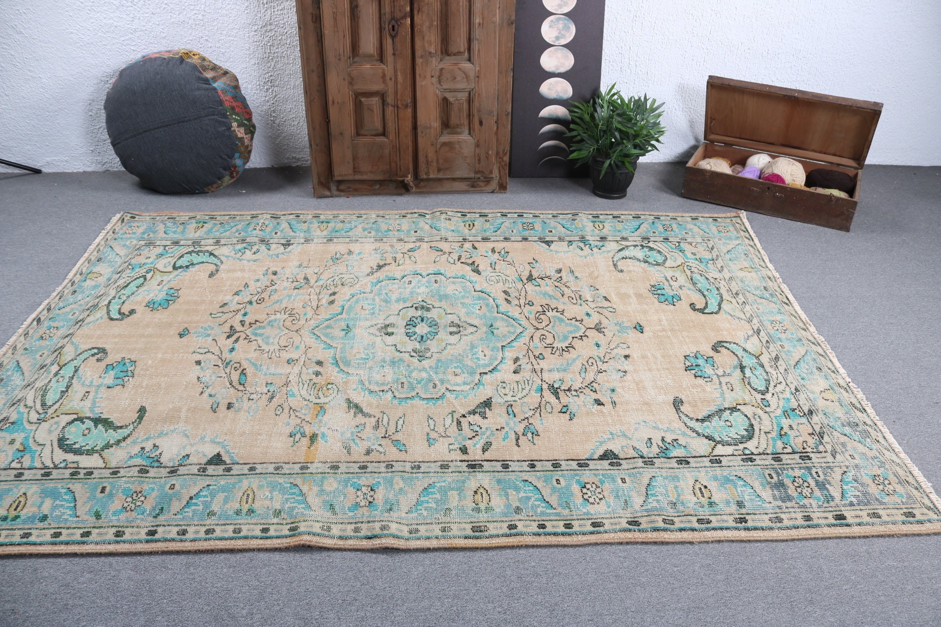 Turkish Rug, Dining Room Rugs, Brown Bedroom Rug, Oriental Rugs, 6.2x8.6 ft Large Rug, Salon Rug, Vintage Rug, Modern Rugs, Home Decor Rug