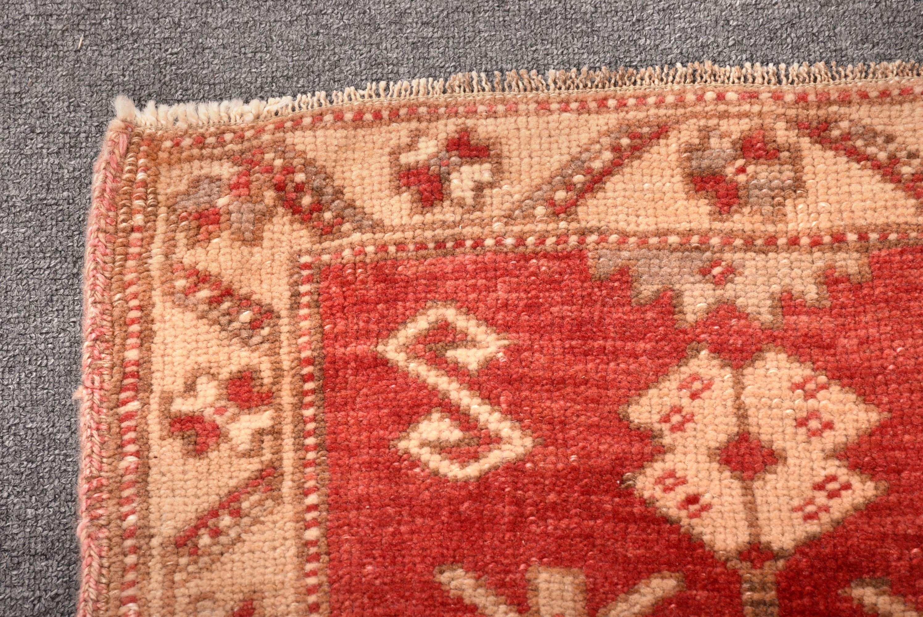 Vintage Rugs, Small Vintage Rug, Modern Rug, Bedroom Rug, Turkish Rugs, Bathroom Rugs, Red Handwoven Rug, 1.8x3.2 ft Small Rug, Floor Rug