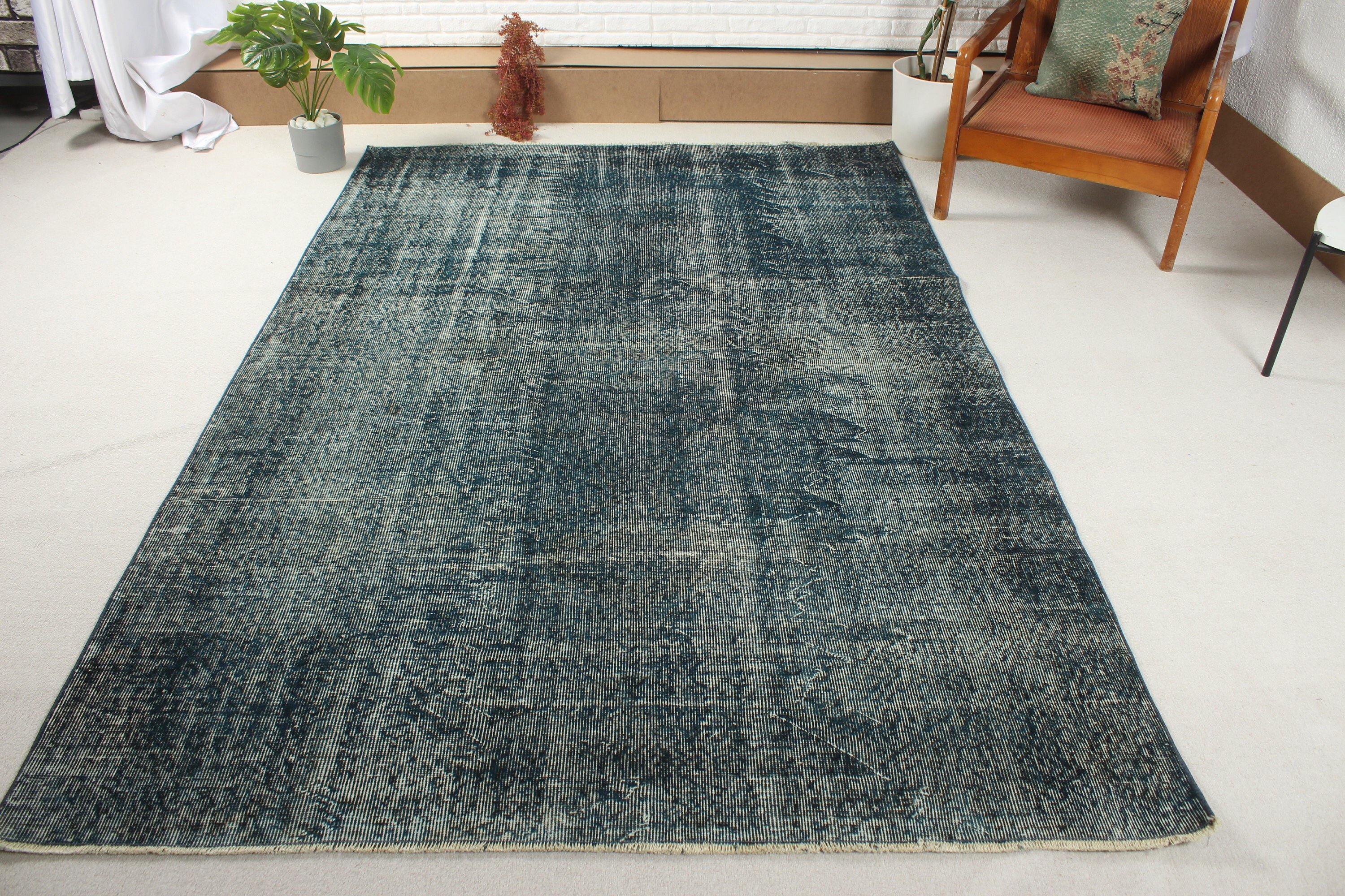 Türk Halısı, Büyük Boho Halıları, Anadolu Halıları, Vintage Halılar, Büyük Oushak Halıları, Yeşil 5.6x8.4 ft Büyük Halı