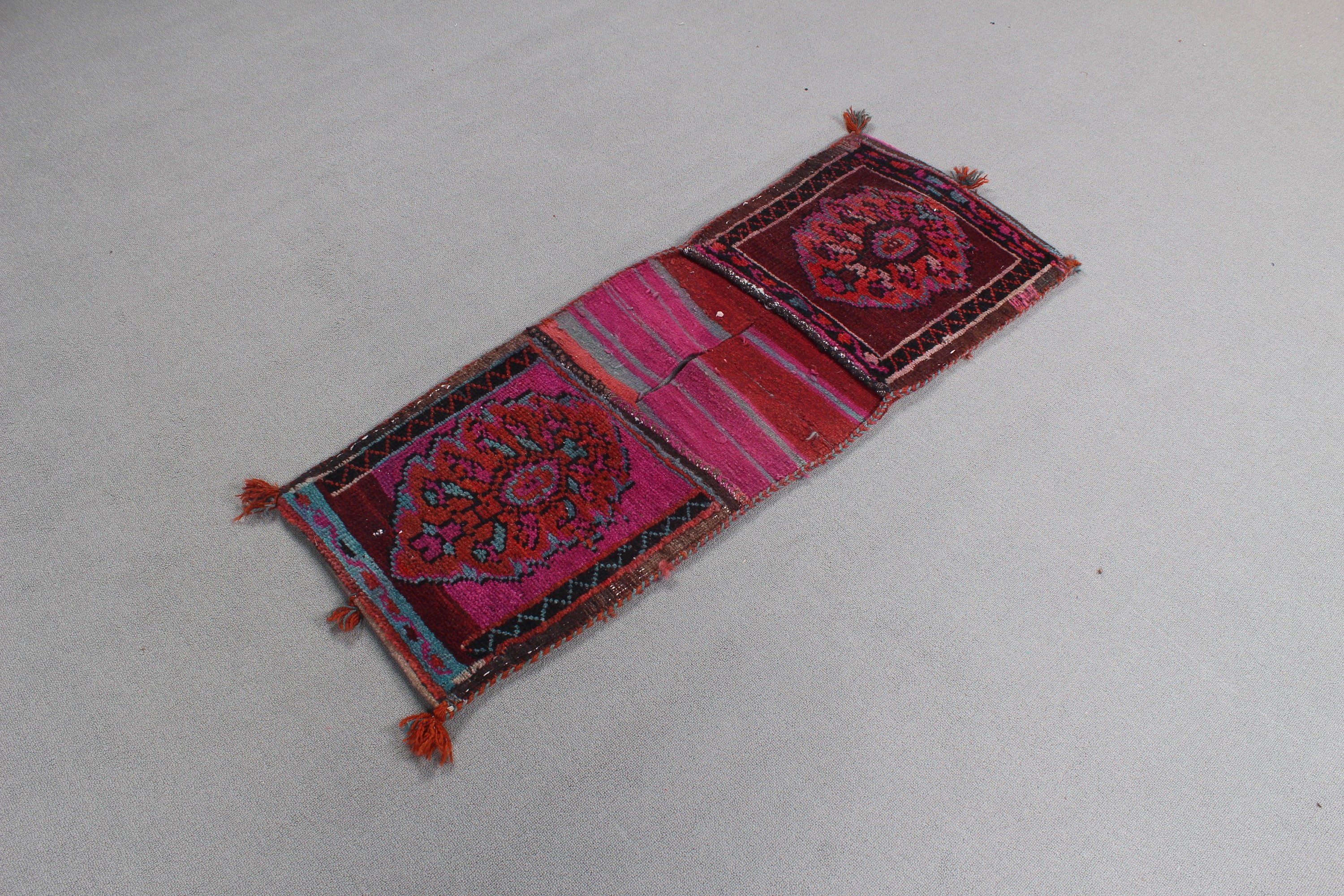 Vintage Rugs, Bathroom Rugs, Pink Flatweave Rugs, Oriental Rug, Aztec Rug, Home Decor Rugs, 1.6x4.1 ft Small Rug, Nursery Rug, Turkish Rugs