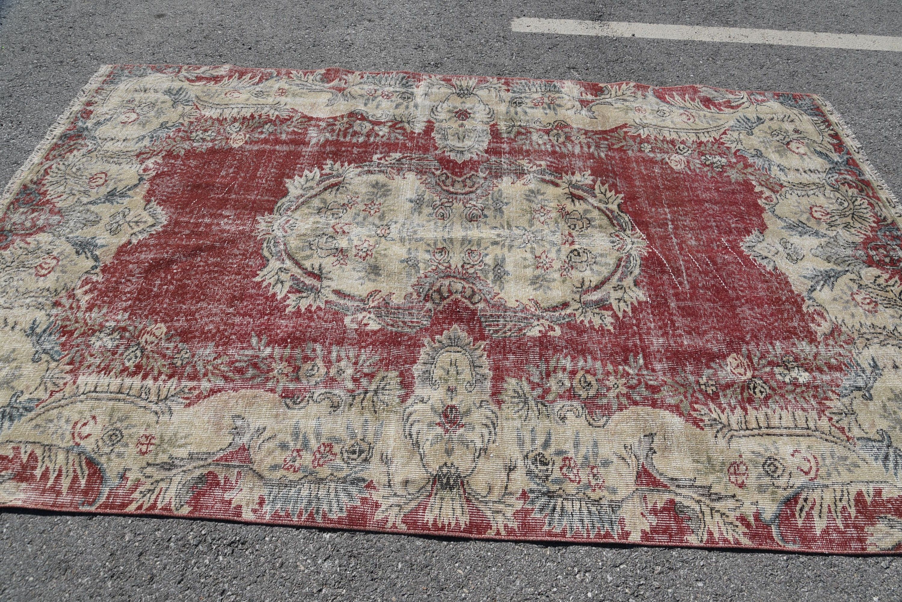 Oturma Odası Halıları, 5.7x9.4 ft Büyük Halı, Harika Halılar, Sevimli Halı, Antika Halı, Türk Halıları, Vintage Halı, Yemek Odası Halısı, Yemek Odası Halıları