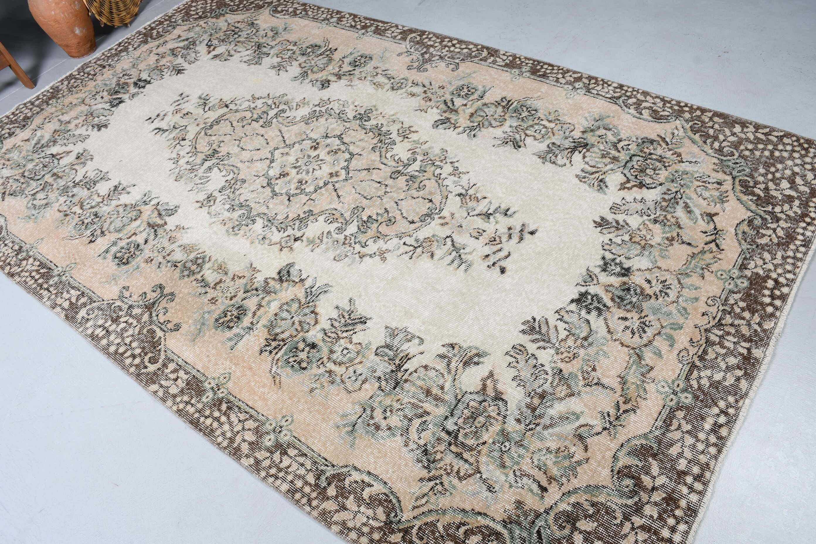 Beige Wool Rugs, Boho Rugs, Living Room Rug, 5.5x9 ft Large Rugs, Turkish Rug, Dining Room Rug, Anatolian Rug, Vintage Rug, Moroccan Rugs