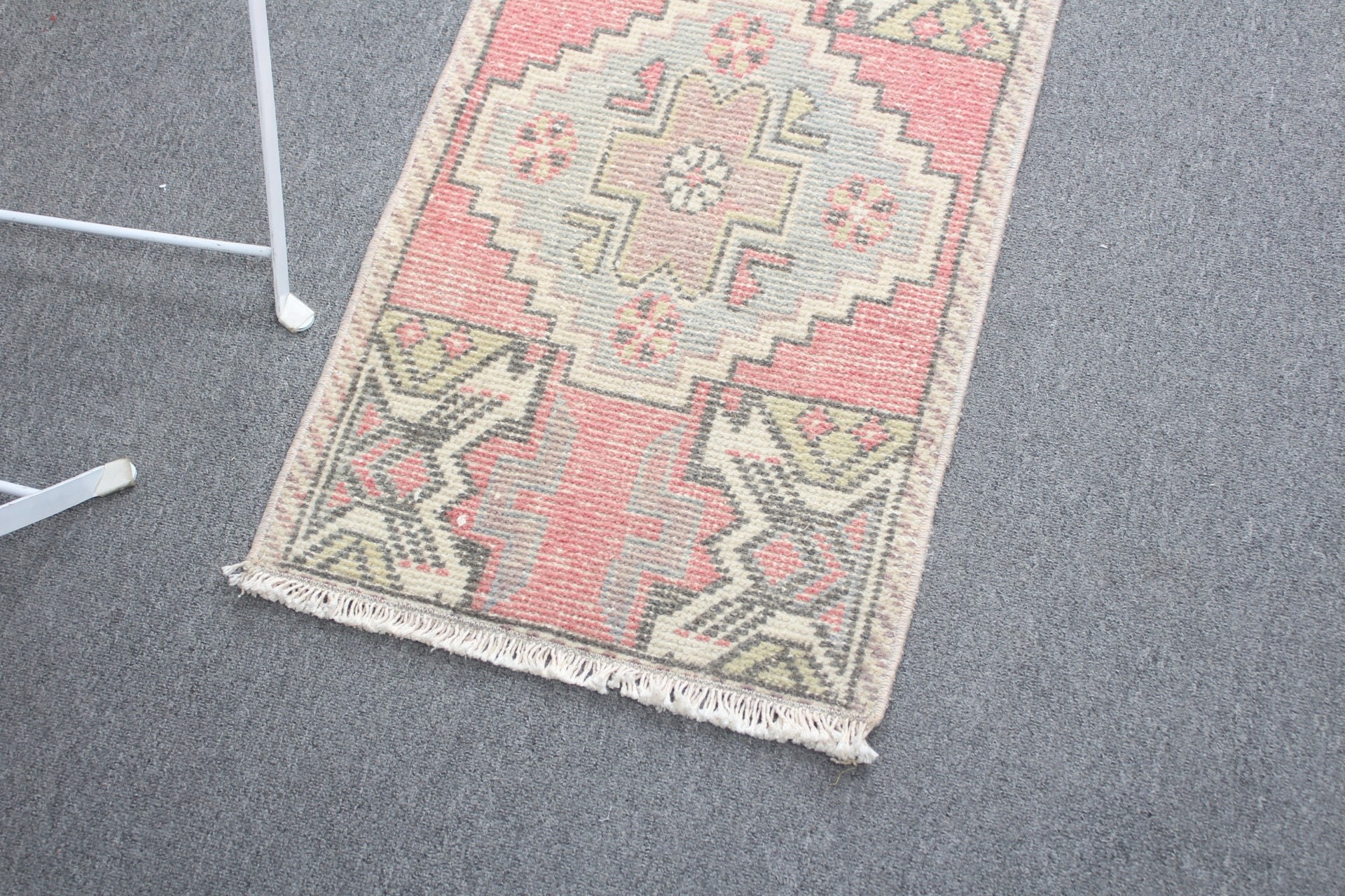 Door Mat Rug, Turkish Rug, Old Rug, Rugs for Kitchen, 1.5x2.7 ft Small Rugs, Wool Rug, Nursery Rug, Antique Rug, Vintage Rugs, Red Cool Rug