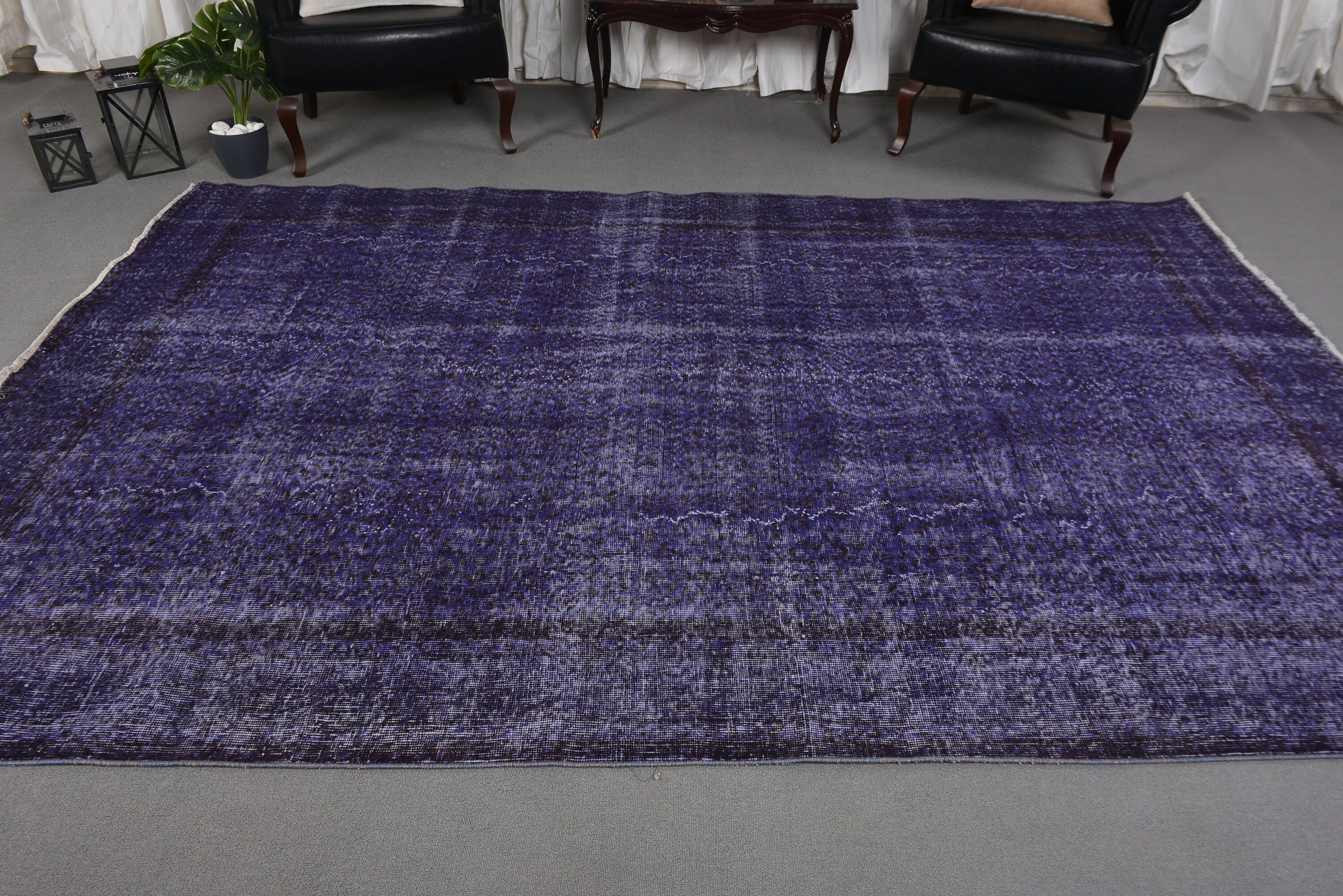 Luxury Rug, Handwoven Rug, 6.8x10 ft Large Rug, Modern Rug, Salon Rugs, Purple Handwoven Rug, Turkish Rug, Large Oushak Rugs, Vintage Rug