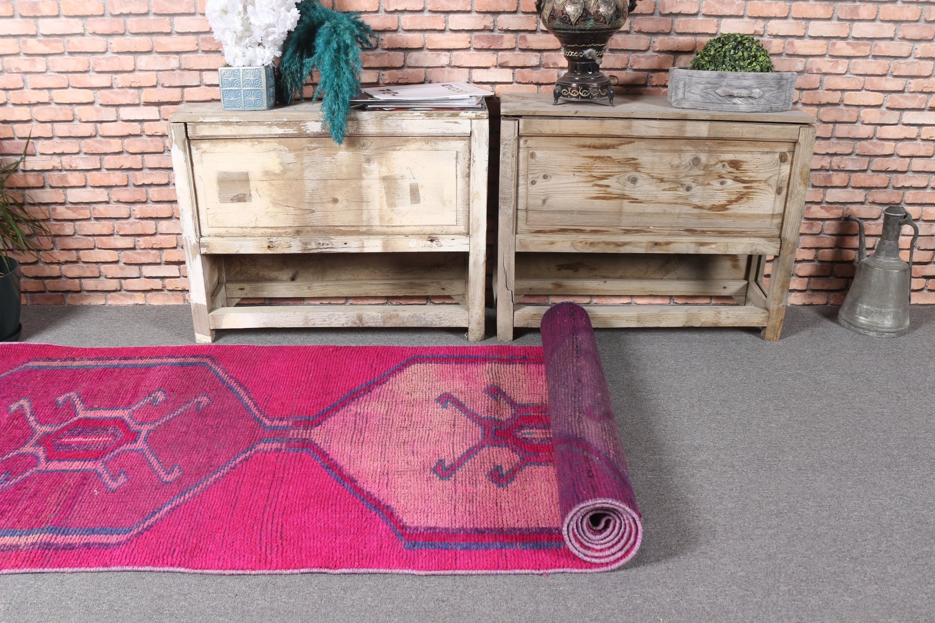 2.8x12.1 ft Runner Rug, Rugs for Hallway, Pink Kitchen Rug, Pale Rug, Pastel Rug, Kitchen Rug, Antique Rugs, Turkish Rug, Vintage Rug