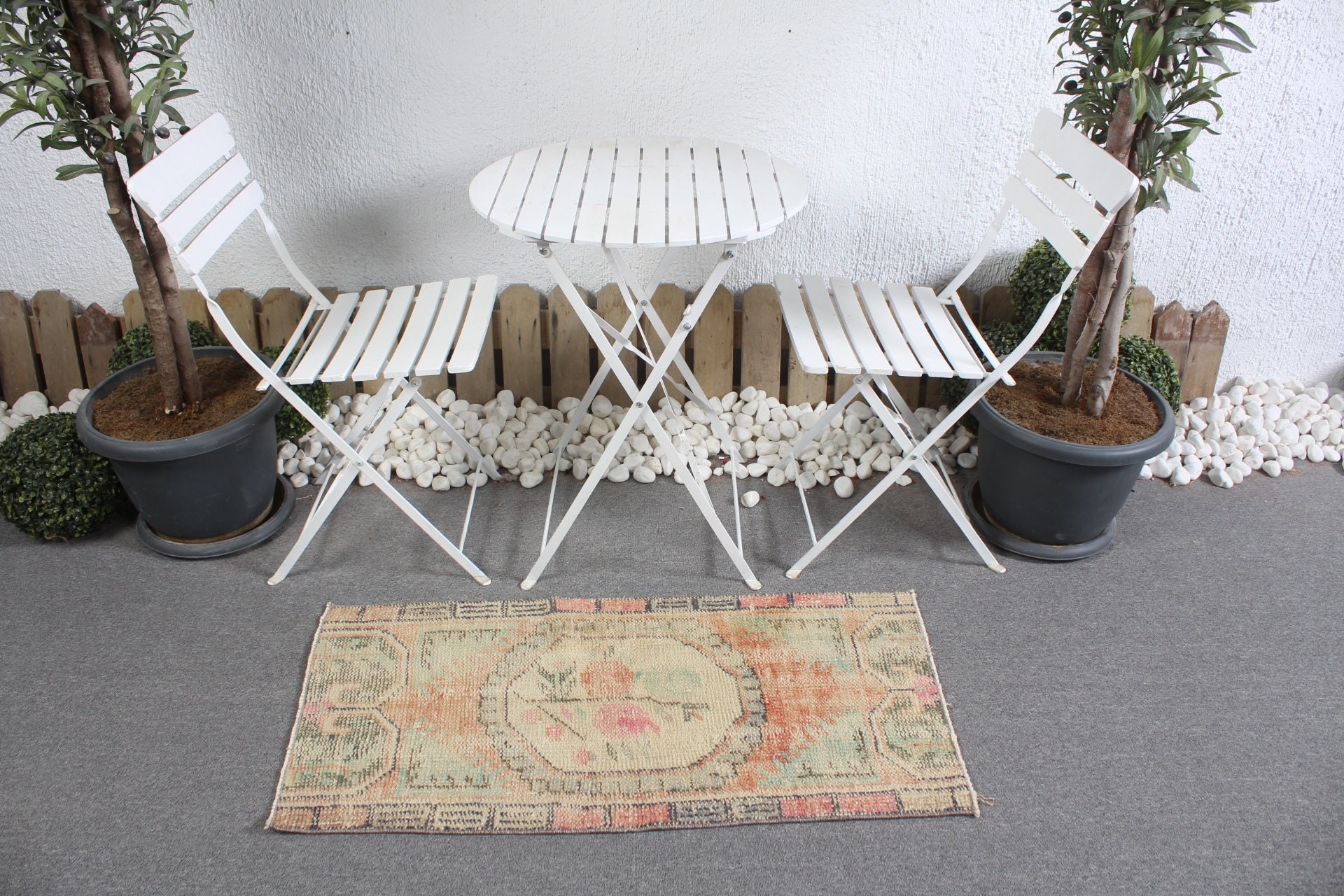 Ev Dekorasyonu Halıları, Yeşil 1.8x3.5 ft Küçük Halı, Vintage Halı, Yün Halı, Türk Halısı, Araba Paspası Halıları, Giriş Halıları, Çocuk Halısı