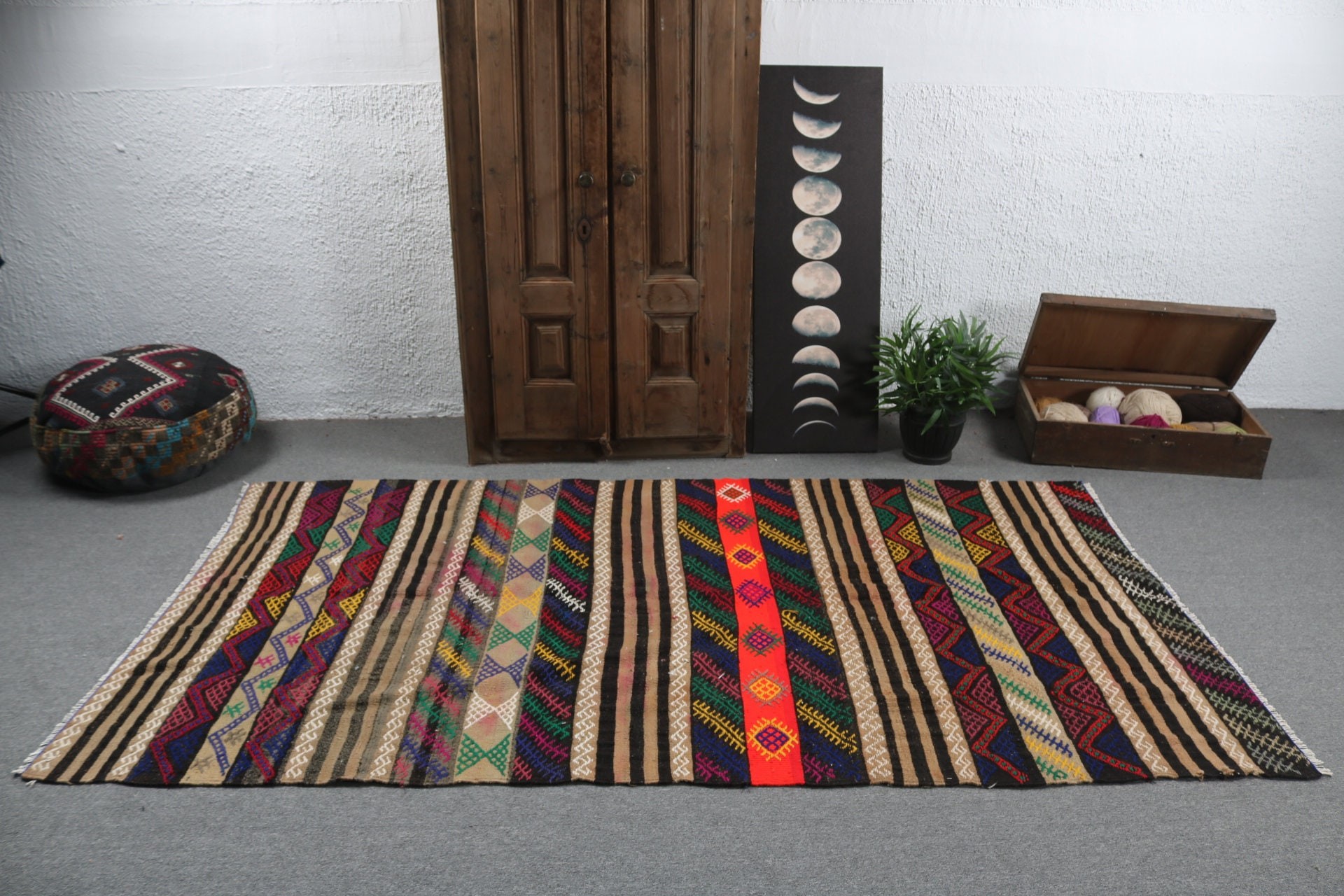 Lüks Halı, Yatak Odası Halıları, Kahverengi Mutfak Halıları, Kilim, Türk Halısı, Vintage Alan Halısı, Antika Halı, Boho Halısı, 4,4x8,1 ft Alan Halısı, Vintage Halı