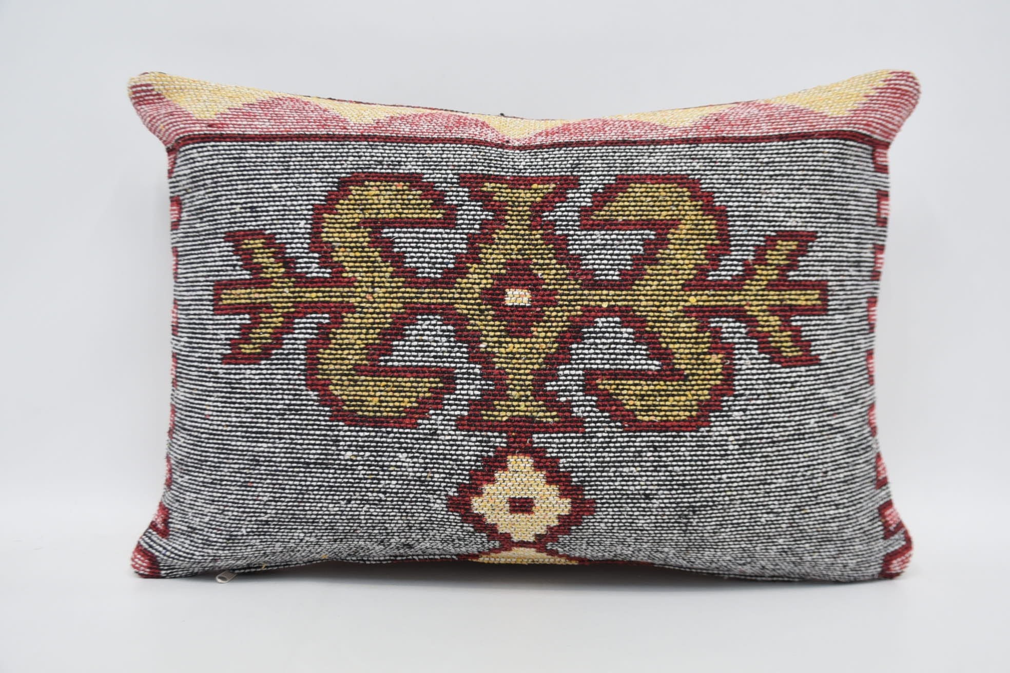 Gift Pillow, Kilim Pillow Cover, 16"x24" White Cushion Case, Handmade Kilim Cushion, Car Cushion Case, Handwoven Cushion Case