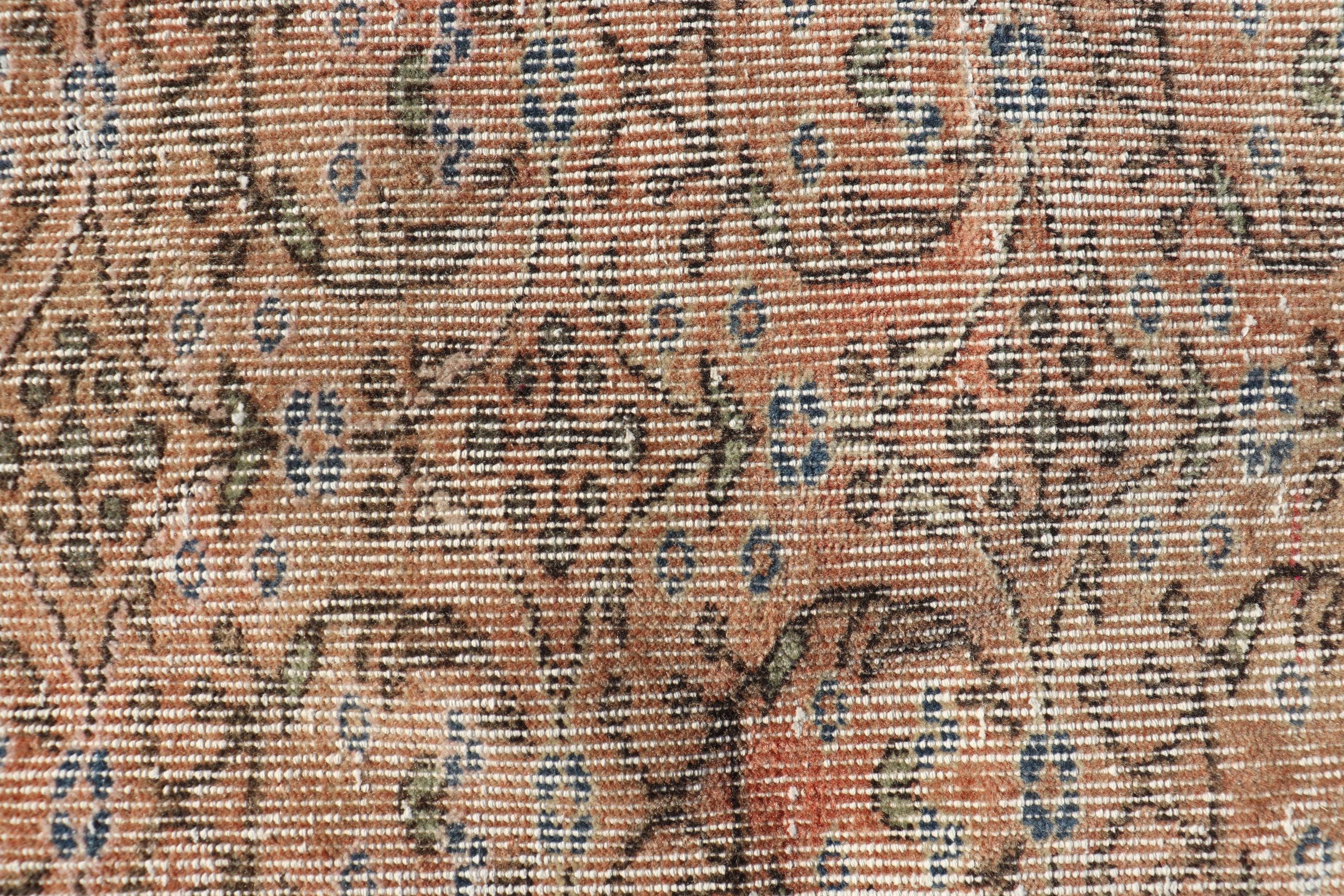 Living Room Rug, Home Decor Rug, Bright Rug, 3.8x8.9 ft Area Rugs, Vintage Rugs, Indoor Rug, Orange Antique Rug, Turkish Rug