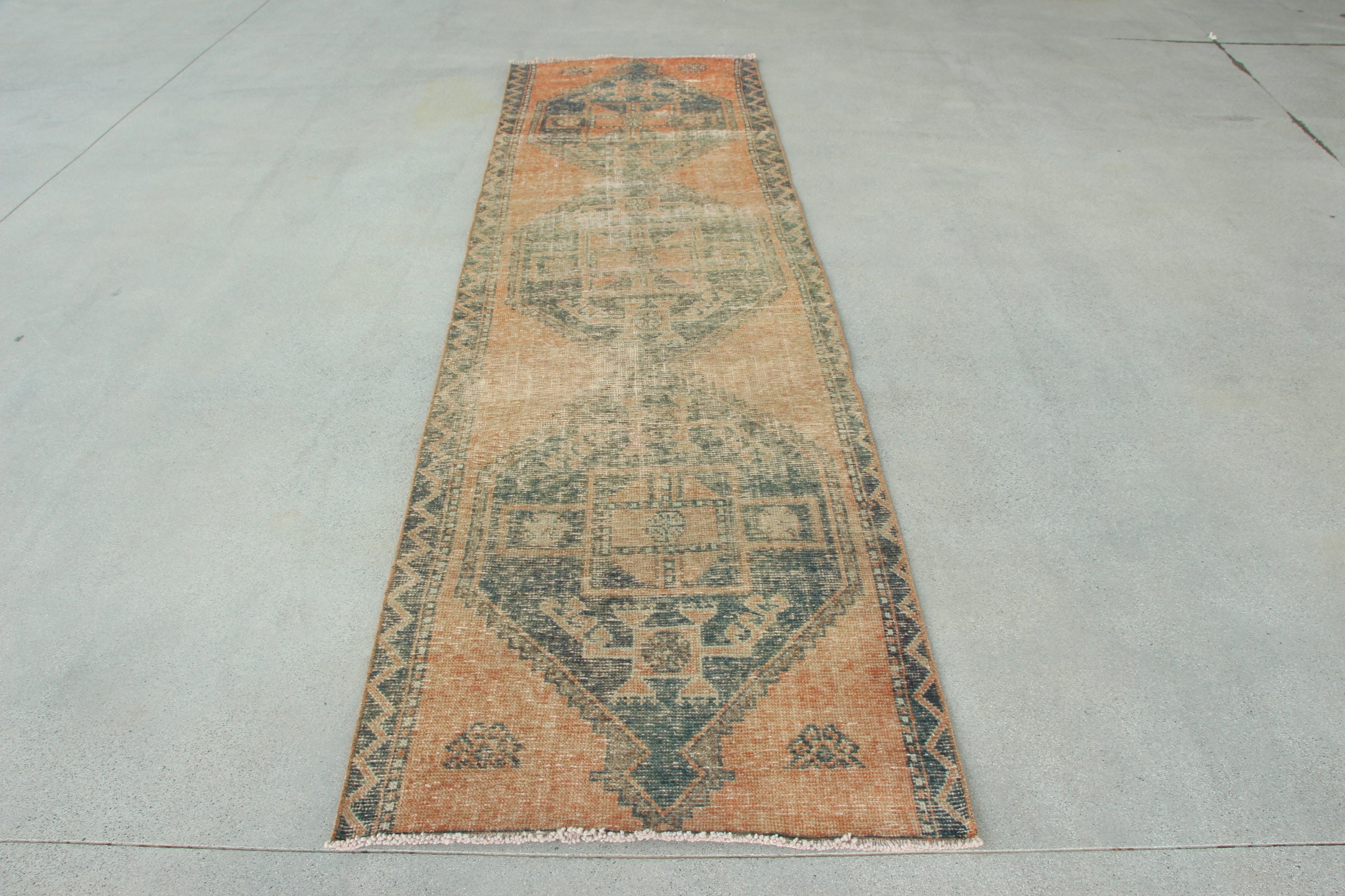 Boho Halı, Koridor Halıları, Türk Halıları, 3,1x11 ft Runner Halıları, Turuncu Düz Dokuma Halı, Bildiri Halısı, Vintage Halı, Koridor Halısı, Havalı Halılar