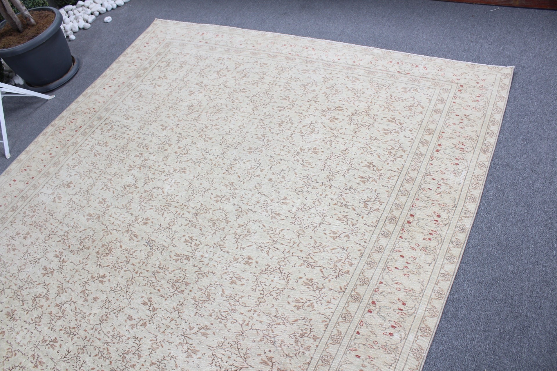 Beige Bedroom Rugs, Rugs for Bedroom, Organic Rug, Turkish Rugs, Wool Rugs, Cool Rug, Vintage Rug, Living Room Rug, 6.1x9 ft Large Rug