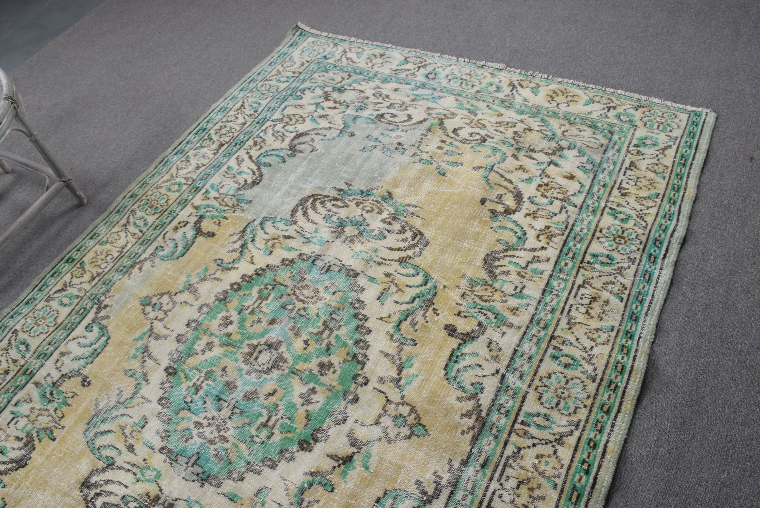 Pastel Rugs, Vintage Rugs, Dining Room Rugs, Moroccan Rug, Turkish Rug, Green  5.6x8.3 ft Large Rug, Bedroom Rugs, Floor Rug