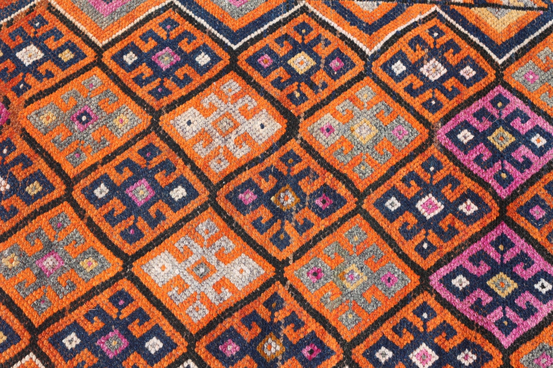 Orange Antique Rugs, Rugs for Runner, Anatolian Rugs, Floor Rugs, Corridor Rugs, Old Rug, Vintage Rug, Turkish Rug, 2.7x12.4 ft Runner Rugs