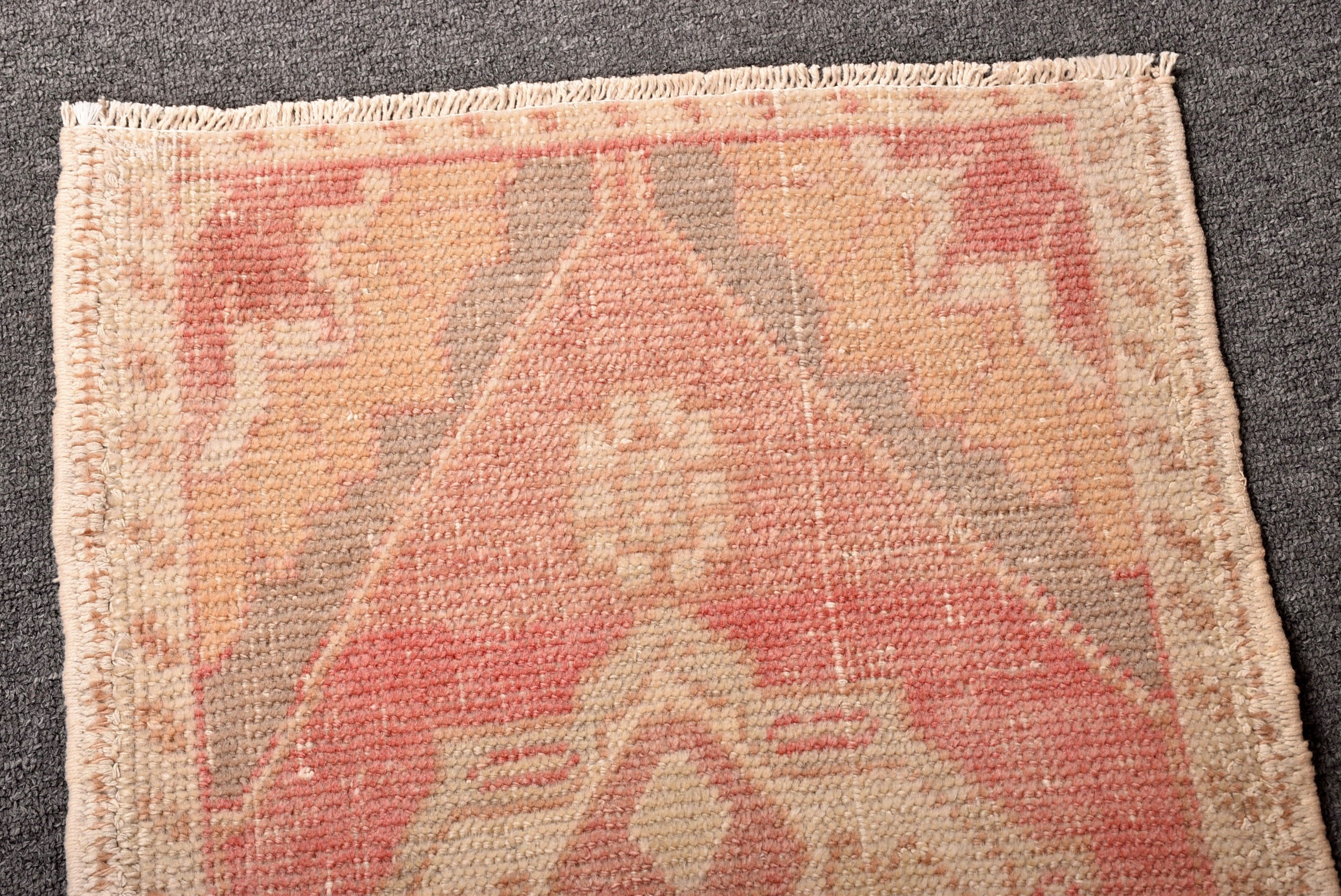 1.5x2.8 ft Küçük Halılar, Boho Halı, Nötr Halılar, Türk Halıları, Mutfak Halıları, Vintage Halı, Pembe El Dokuma Halı, Araba Paspas Halısı, Düz Dokuma Halılar