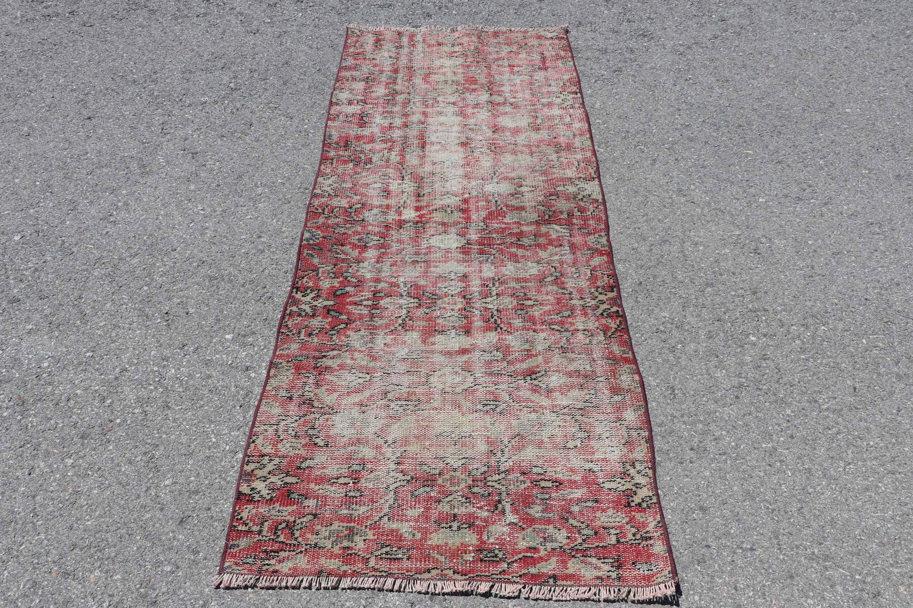 Anatolian Rug, Turkish Rug, Red Oriental Rug, Rugs for Bedroom, 2.7x6.6 ft Accent Rug, Kitchen Rugs, Vintage Rug, Entry Rug