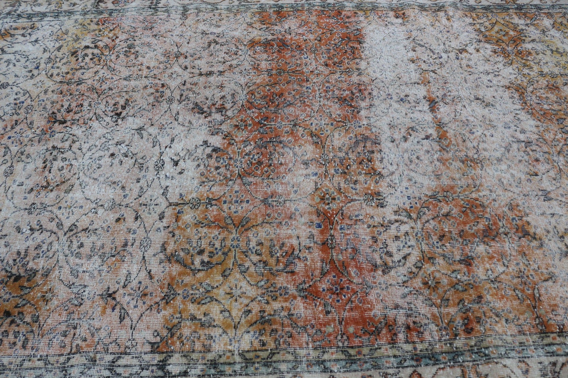 6.3x9.5 ft Large Rugs, Wool Rug, Orange Anatolian Rug, Bedroom Rugs, Turkish Rugs, Anatolian Rug, Vintage Rug, Rugs for Bedroom, Salon Rug