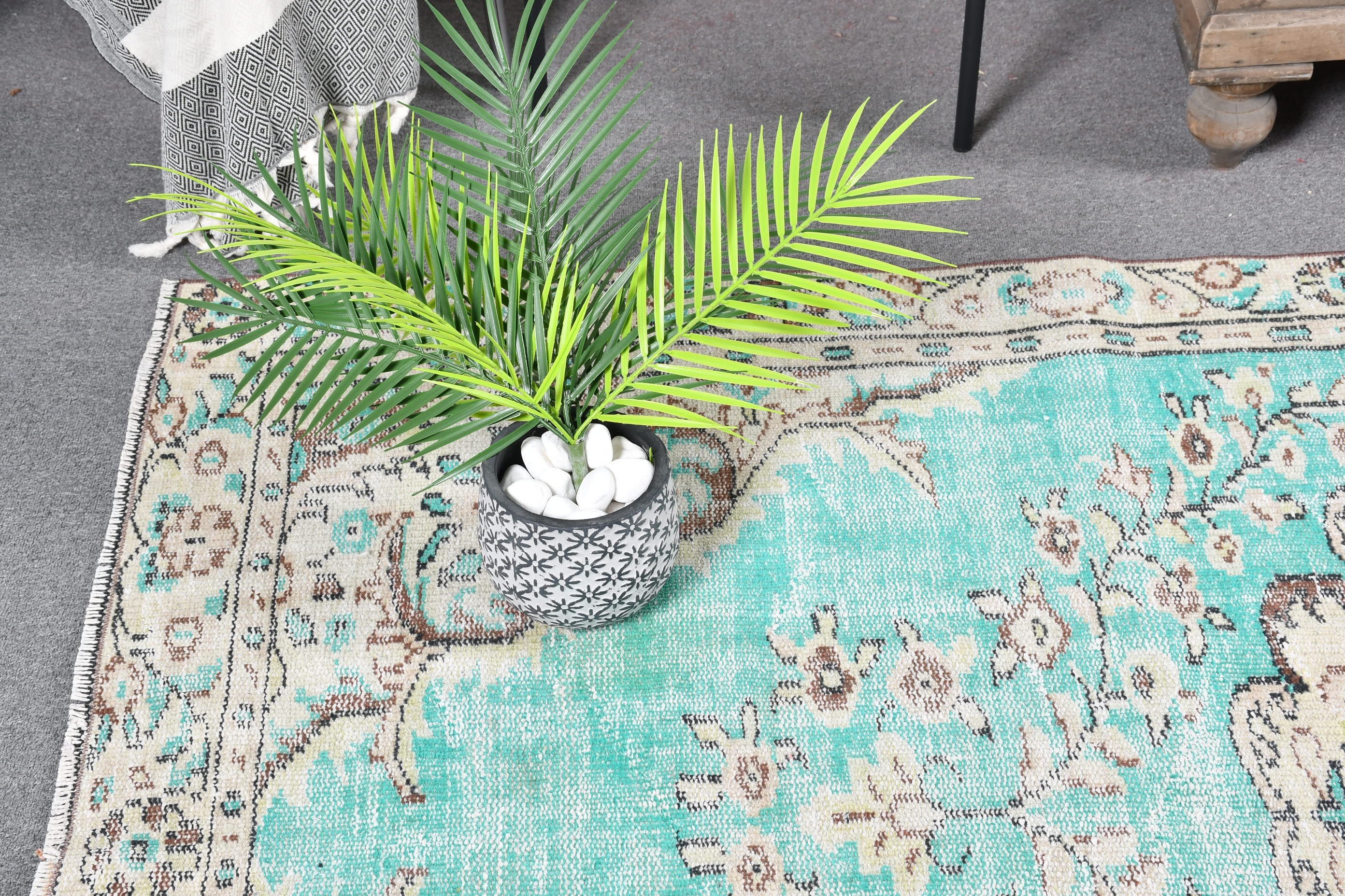 Havalı Halı, Alan Halıları, Oturma Odası Halıları, Yemek Odası Halısı, Türk Halısı, Oryantal Halı, 4,6x7,6 ft Alan Halıları, Vintage Halı, Yeşil Soğuk Halı