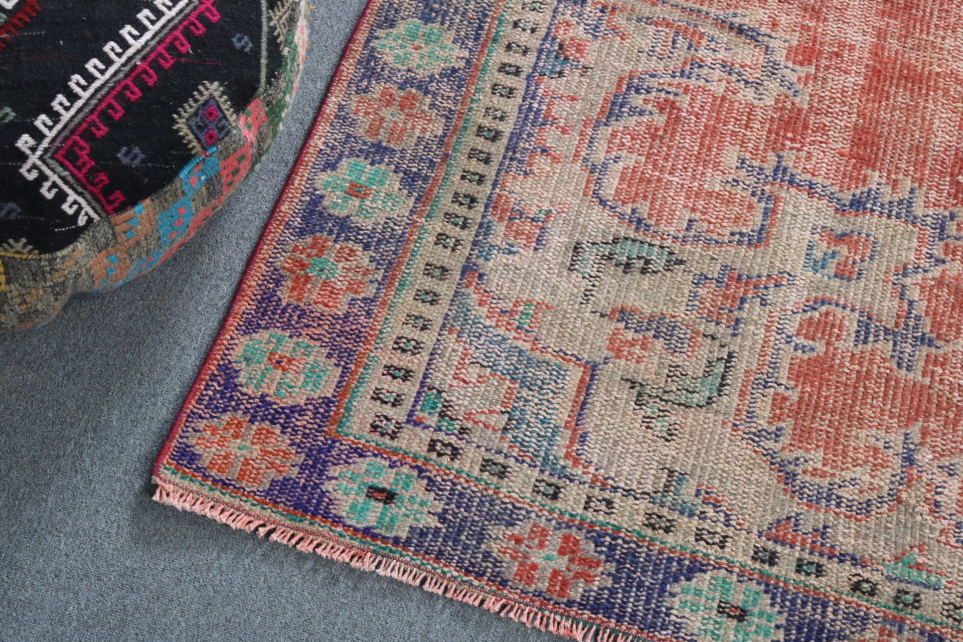 Yün Halı, Vintage Halı, Türk Halısı, Aztek Halıları, Büyük Boho Halısı, 5x8,7 ft Büyük Halı, Modern Halı, Kırmızı Bildirim Halısı, Büyük Vintage Halı