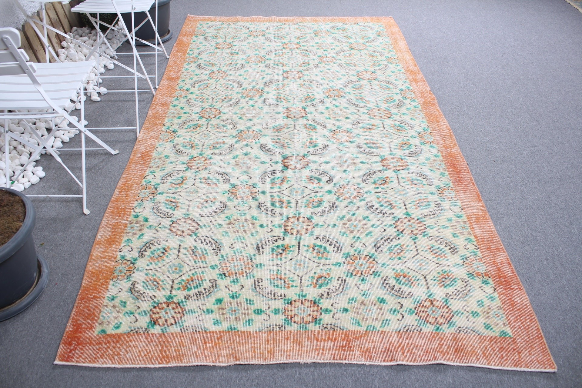 Rugs for Bedroom, Bedroom Rug, Oriental Rug, Salon Rug, Vintage Rug, Turkish Rug, 5.2x9.4 ft Large Rugs, Green Antique Rug, Wool Rugs