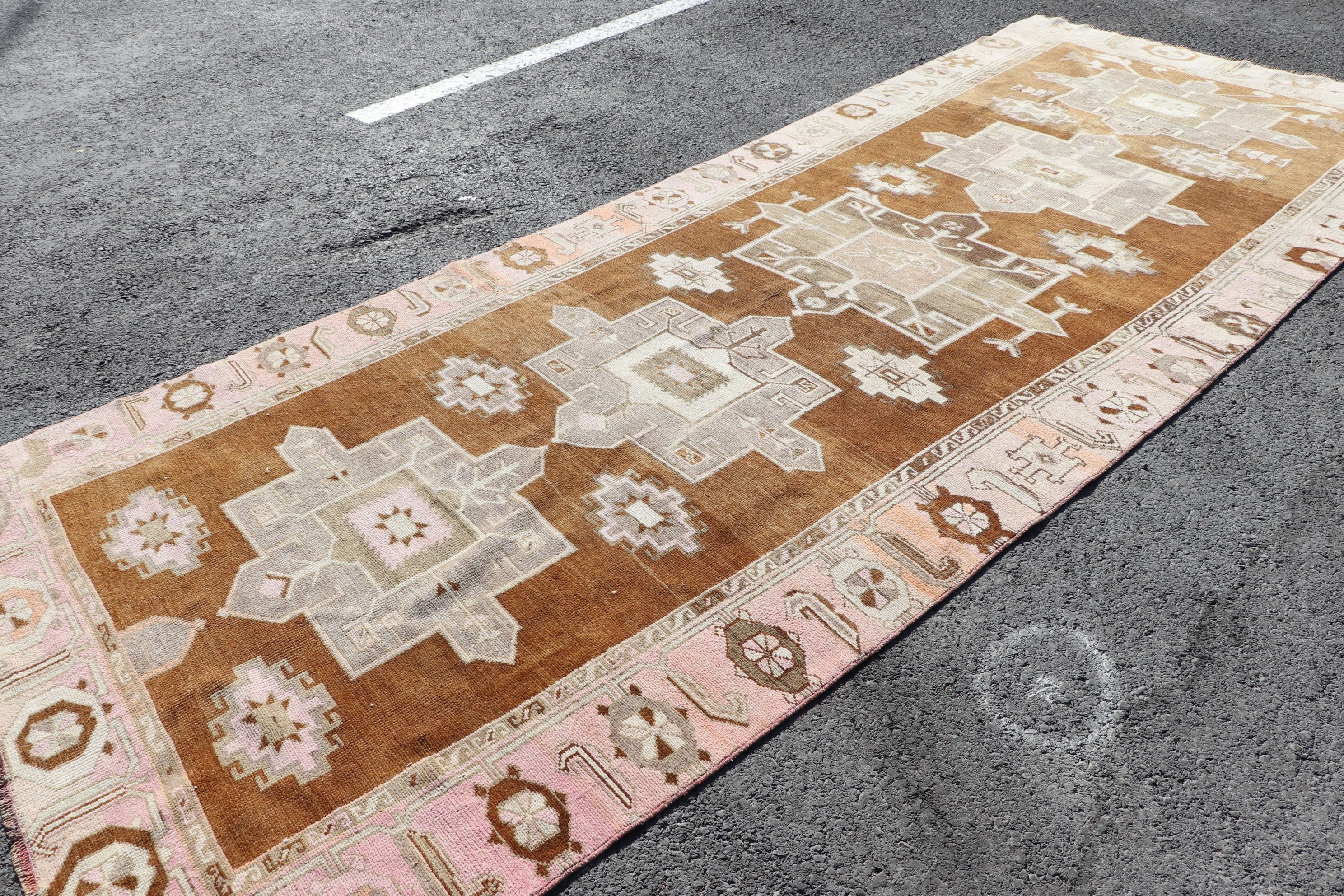 Turkey Rug, Vintage Rug, Corridor Rug, Kitchen Rugs, Turkish Rugs, Rugs for Runner, Home Decor Rug, 5.2x13.2 ft Runner Rug, Brown Floor Rug