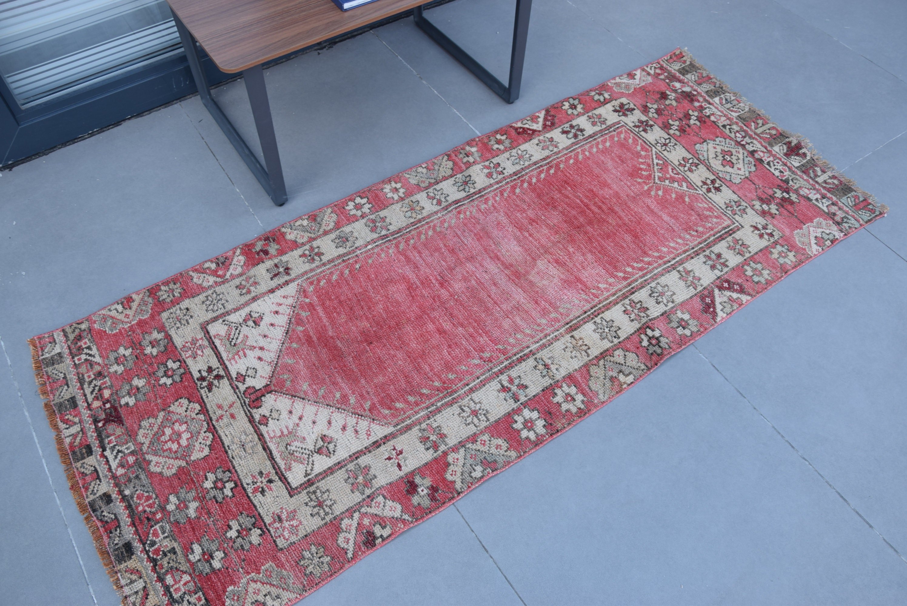 Vintage Rug, Kitchen Rugs, Turkish Rug, Red Moroccan Rug, Rugs for Corridor, Stair Rug, Home Decor Rug, 2.4x6.1 ft Runner Rug, Cool Rug