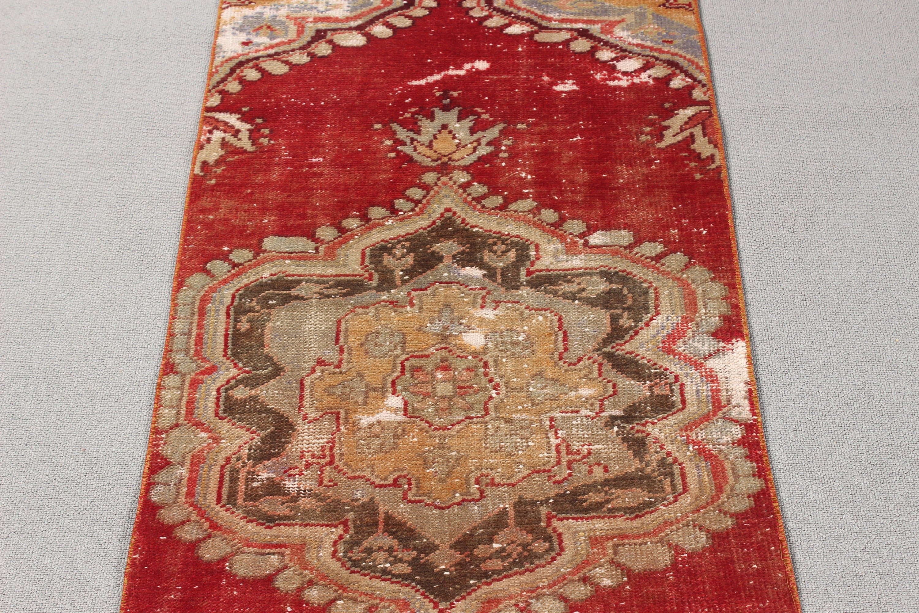 Bej Ev Dekor Halıları, Koridor Halısı, Türk Halısı, 1.9x5.2 ft Yolluk Halısı, Yün Halılar, Havalı Halılar, Vintage Halılar, El Yapımı Halı, Uzun Yolluk Halısı