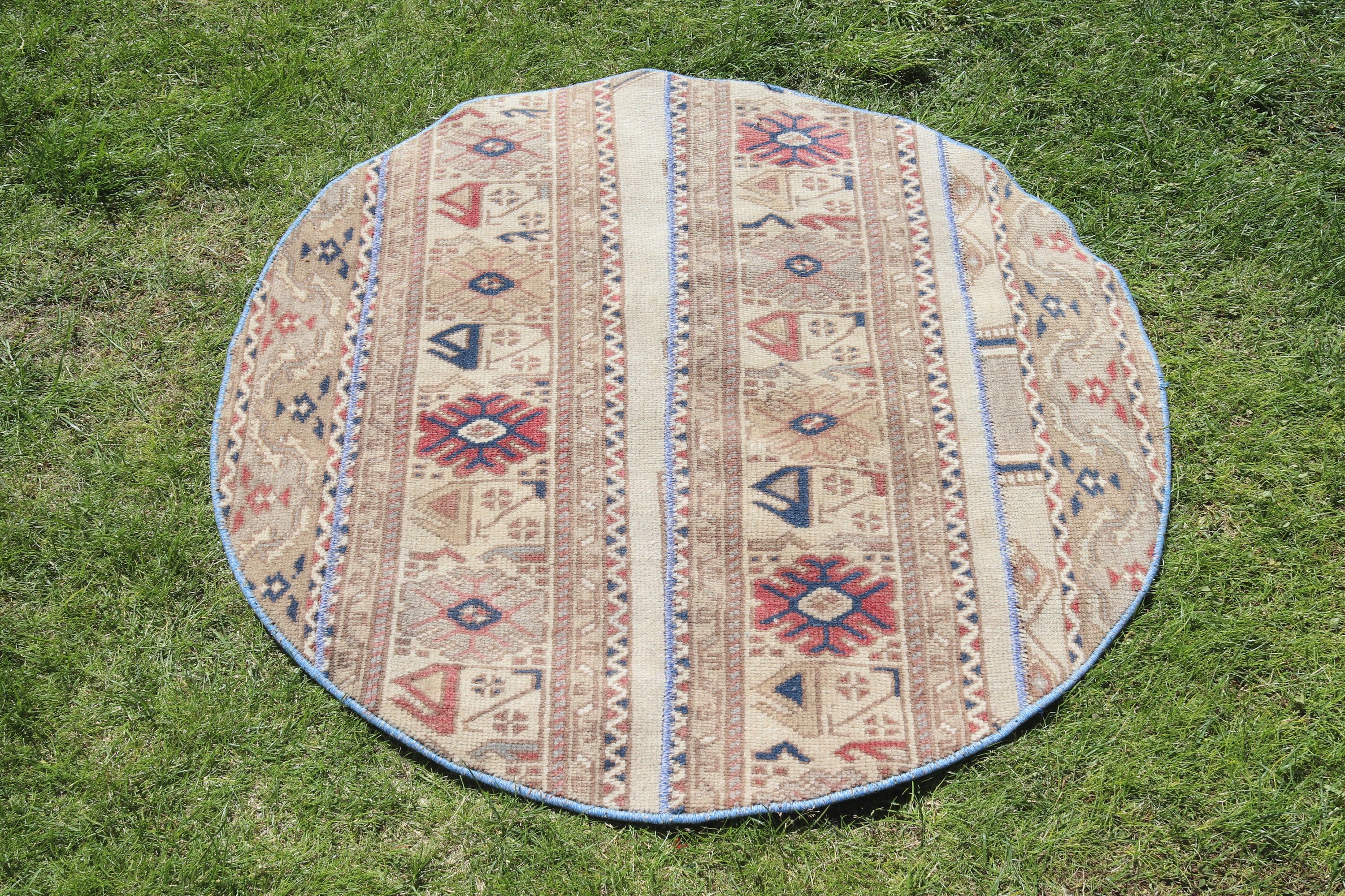 Mavi Ev Dekor Halıları, Küçük Boho Halıları, Oryantal Halı, 3,1x3,1 ft Küçük Halı, Vintage Halılar, Fas Halıları, Türk Halıları, Küçük Vintage Halı