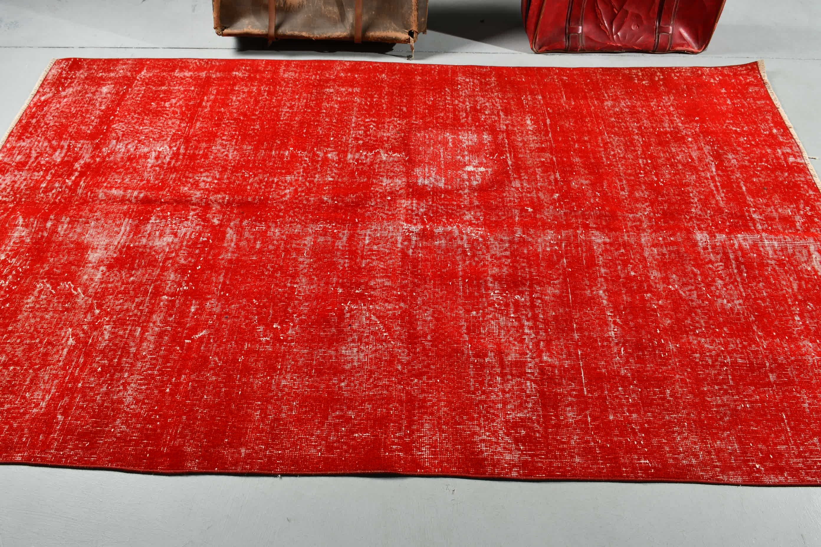 Turkish Rug, Red Oriental Rug, Bedroom Rug, Vintage Rugs, Floor Rug, Rugs for Floor, 4.8x8.1 ft Area Rugs, Old Rugs, Dining Room Rug