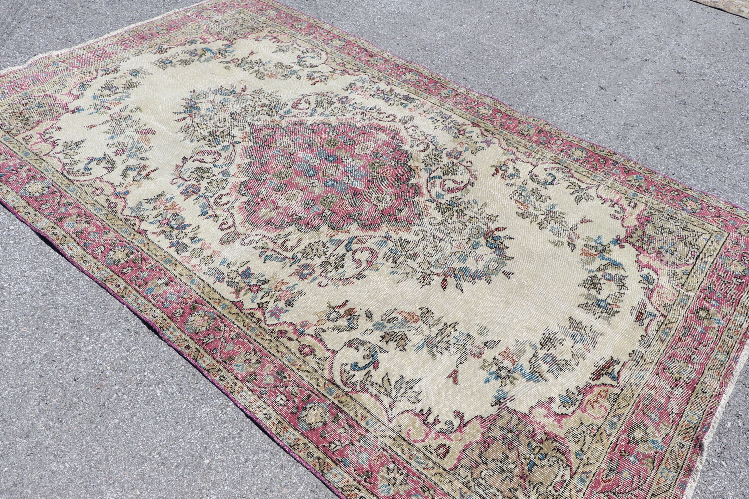 5.2x8.7 ft Large Rug, Pink Oushak Rug, Vintage Rug, Anatolian Rug, Living Room Rug, Turkish Rugs, Retro Rug, Dining Room Rug