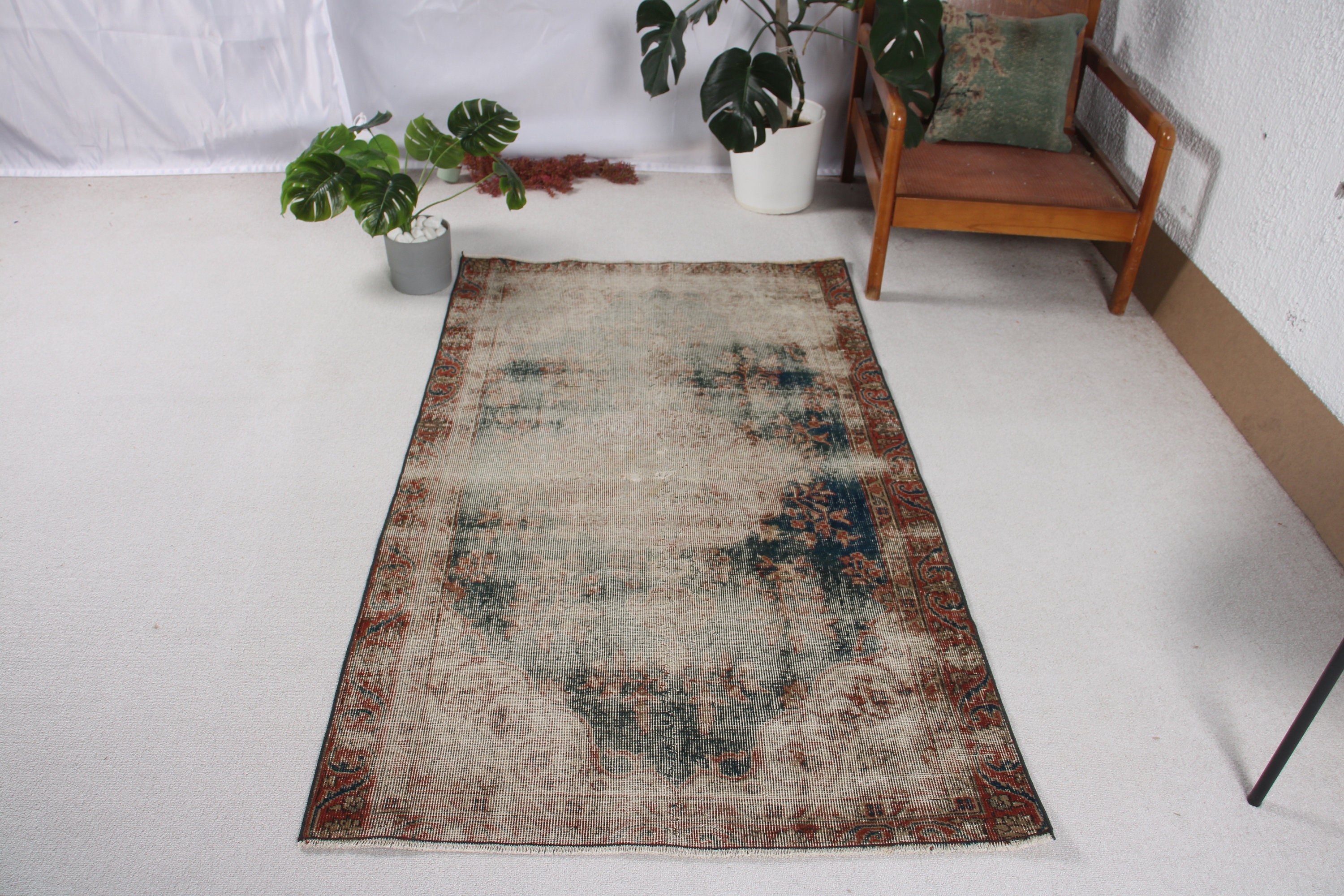 Yatak Odası Halıları, Antika Halılar, Vintage Halılar, Ev Dekorasyonu Halıları, Türk Halıları, Mavi Lüks Halılar, 3.4x5.7 ft Accent Halı, Vintage Accent Halı