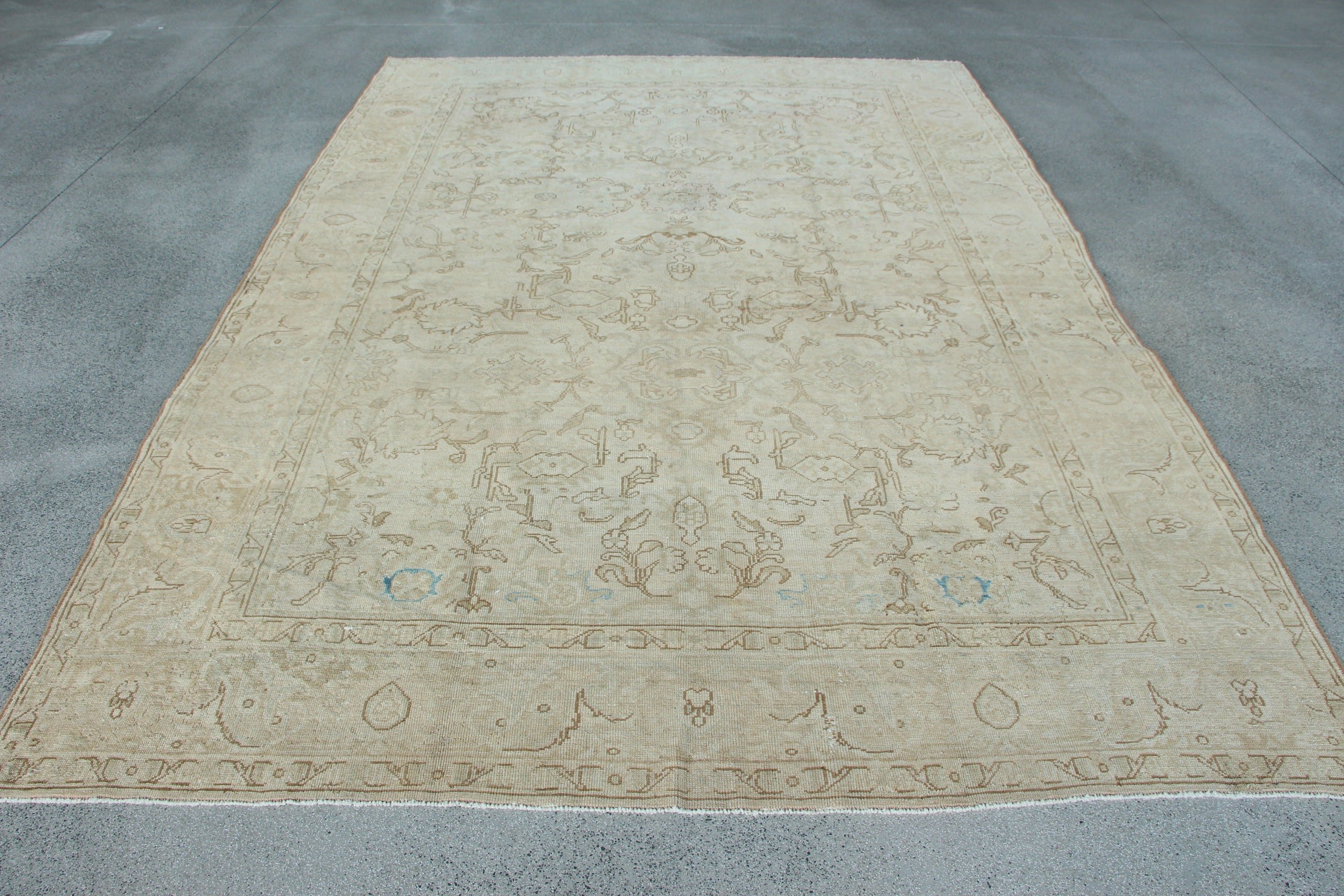 Beige Flatweave Rug, Neutral Rugs, Turkey Rug, Turkish Rugs, Salon Rugs, Vintage Rug, 6.8x9.9 ft Large Rugs, Large Boho Rugs, Geometric Rug