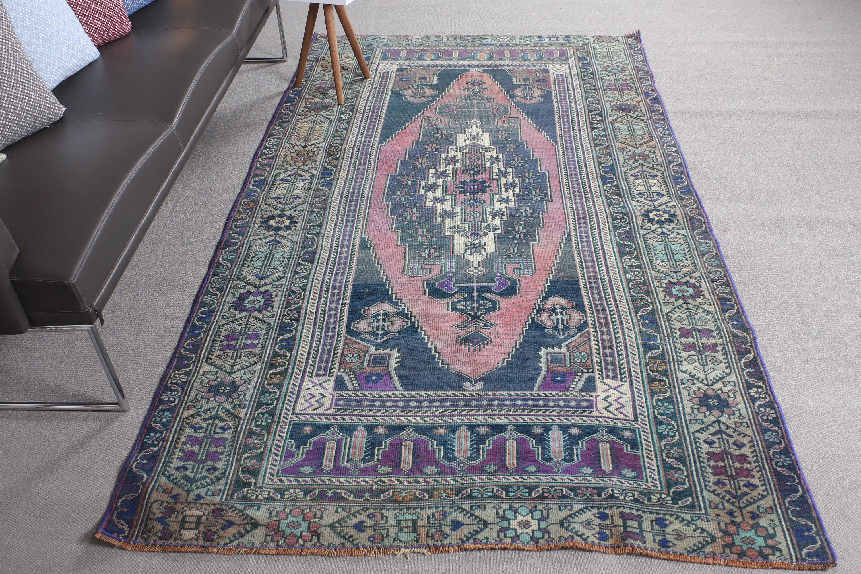 Mutfak Halıları, 4,5x8,3 ft Alan Halısı, Soğuk Halı, Yatak Odası Halıları, Türk Halısı, Vintage Halı, Yer Halısı, İç Mekan Halısı, Mavi Yün Halı, Mutfak Halıları