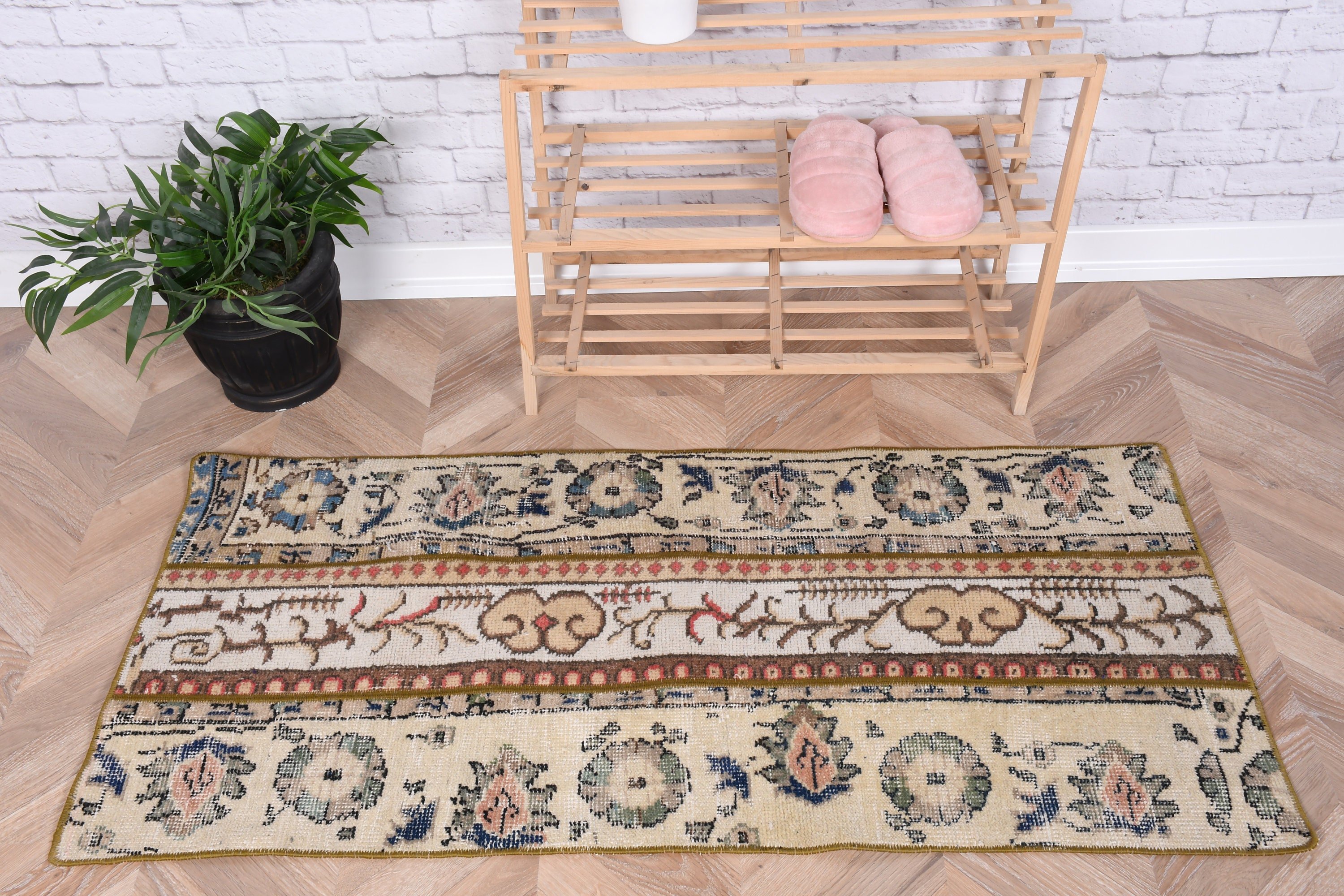 Cool Rugs, Turkish Rug, Beige Anatolian Rugs, Kitchen Rugs, Nursery Rug, Bath Rugs, Rugs for Bath, Vintage Rugs, 1.8x3.9 ft Small Rug