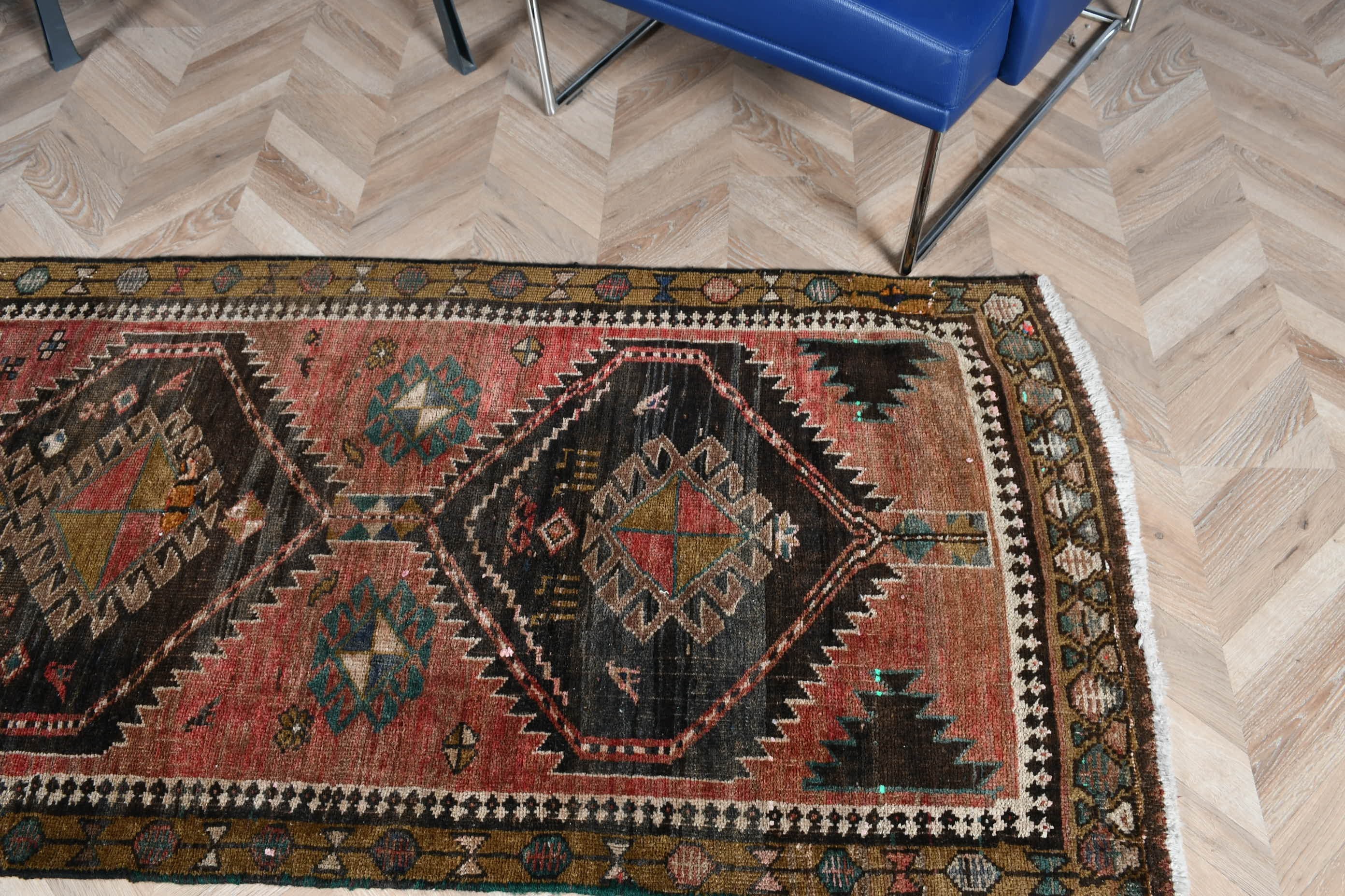 Anatolian Rug, Decorative Rug, Red Wool Rug, Kitchen Rug, Turkish Rug, Vintage Rug, 2.9x8.7 ft Runner Rug, Cool Rug, Rugs for Hallway