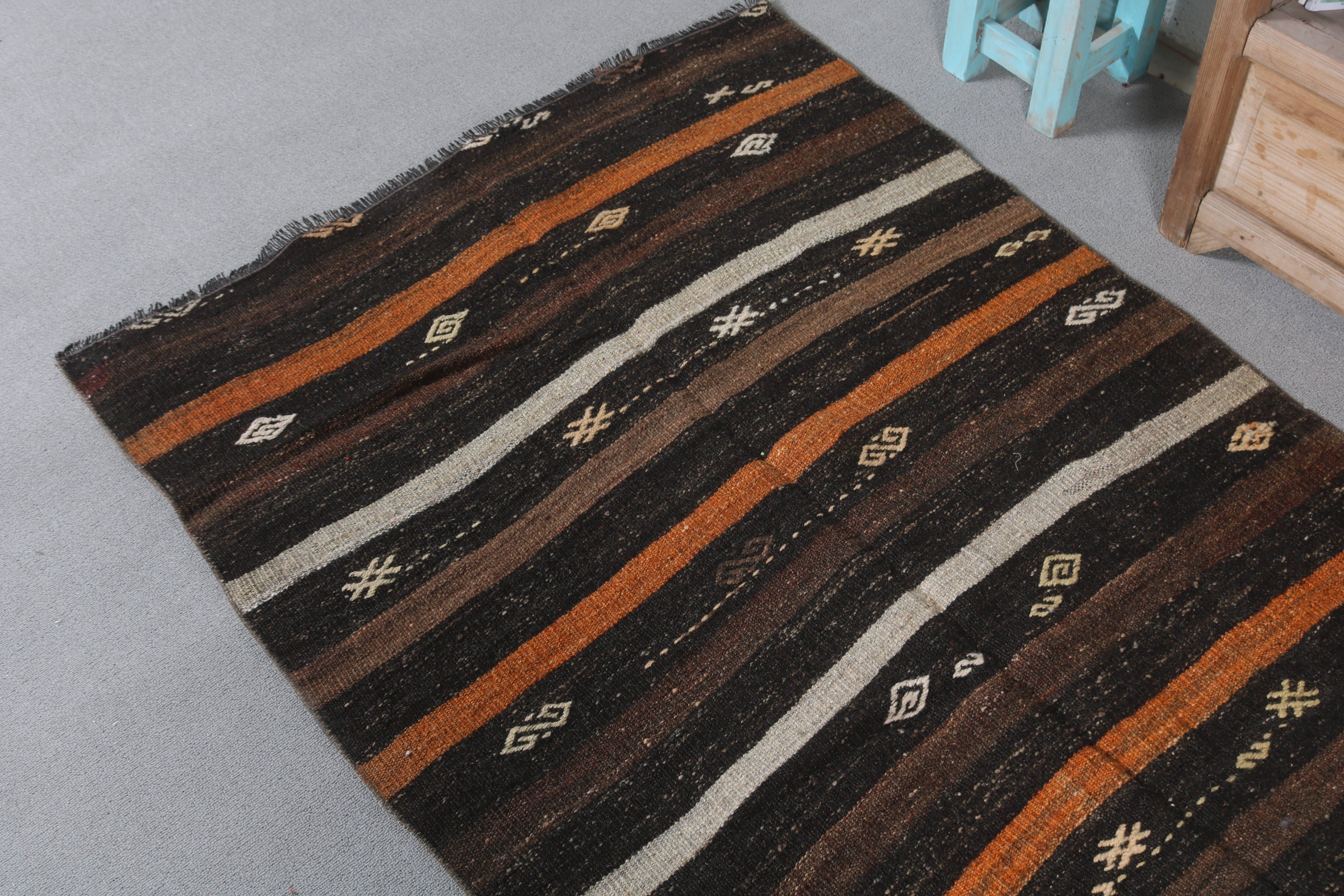 Kahverengi Yatak Odası Halısı, Çocuk Halıları, Türk Halıları, Kilim, Giriş Halıları, 3,1x7,7 ft Accent Halı, Anadolu Halısı, Vintage Halı, Oushak Halısı