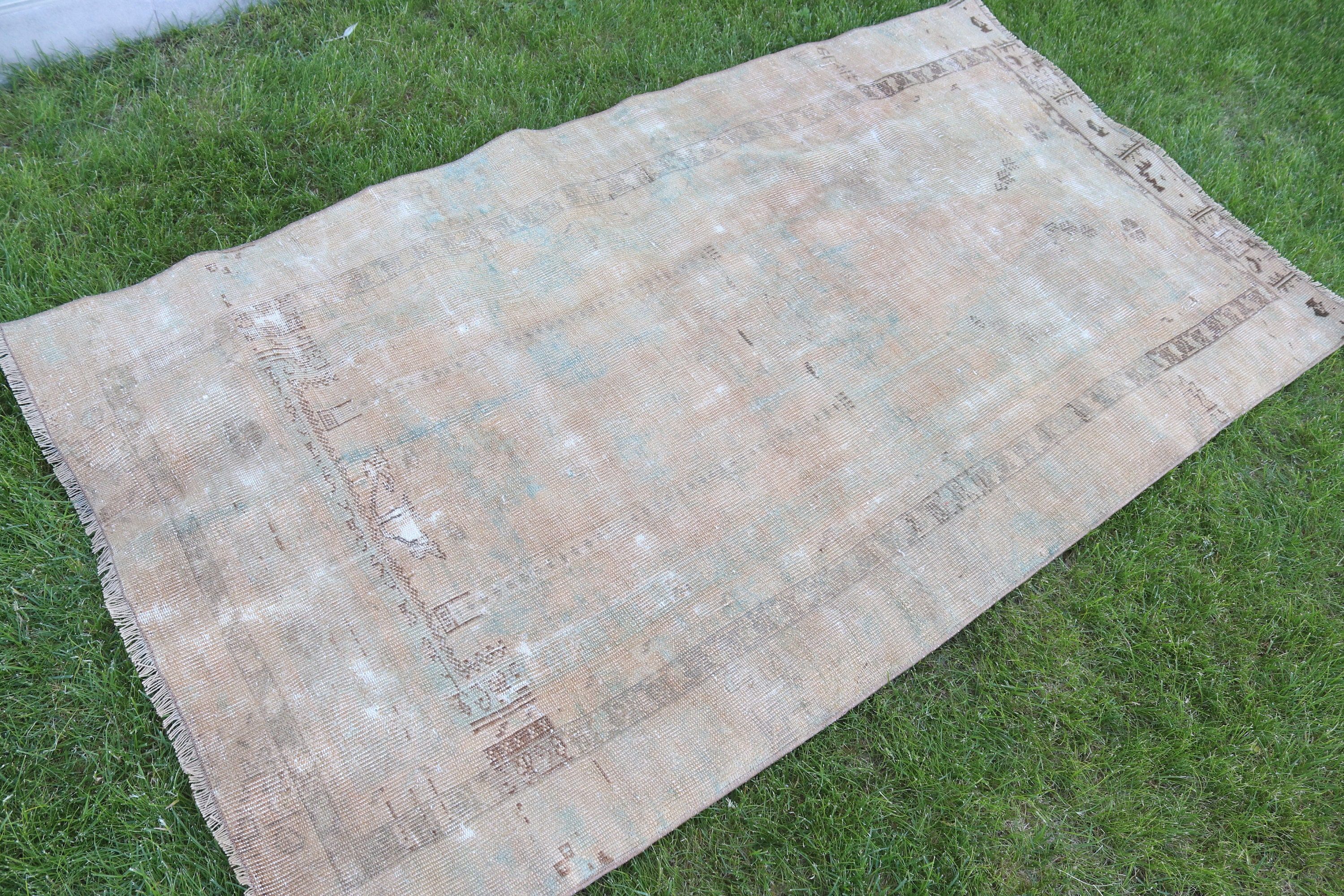 Bej Yatak Odası Halıları, 3,3x5,8 ft Accent Halı, Vintage Halılar, El Dokuma Halı, Oushak Halı, Türk Halıları, Boho Halı, Giriş Halıları, Vintage Accent Halılar