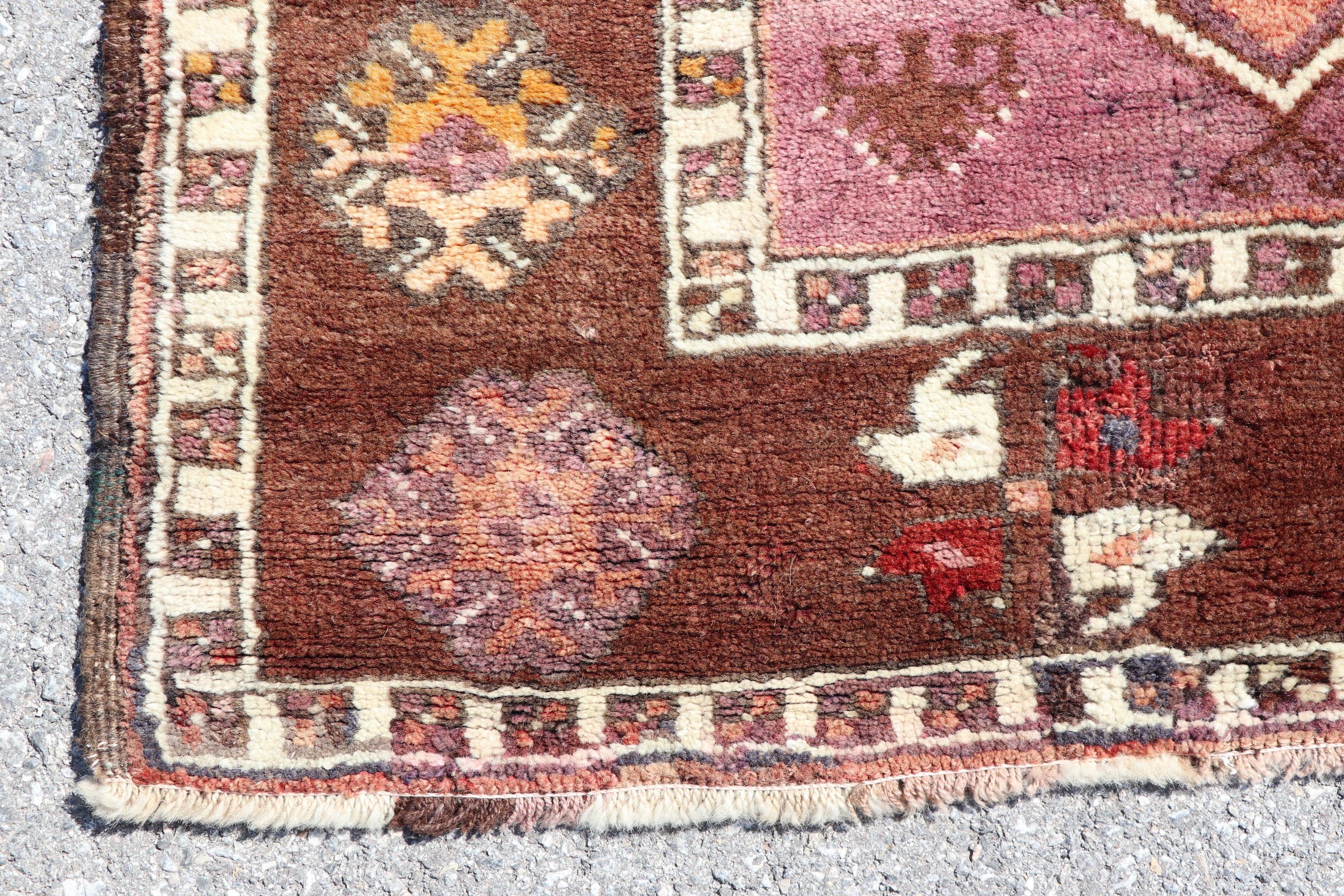 Turkish Rug, Kitchen Rug, Moroccan Rug, Cute Rug, Entry Rug, Anatolian Rugs, Vintage Rug, Brown Oriental Rugs, 3.4x5.3 ft Accent Rugs