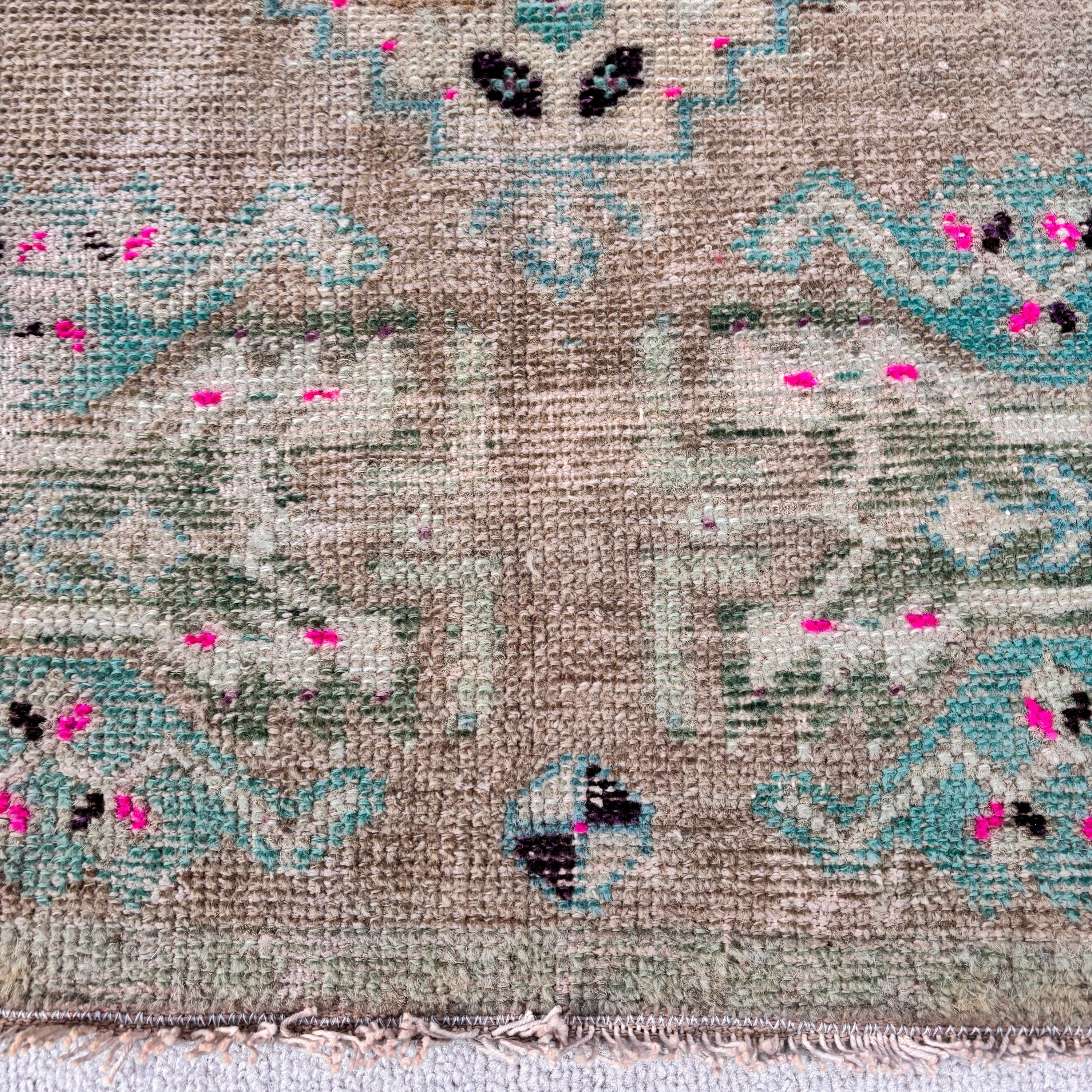 Vintage Rugs, Aesthetic Rug, Turkish Rug, Small Vintage Rug, Bath Rugs, Beige Cool Rugs, Neutral Rugs, 1.4x2.7 ft Small Rugs