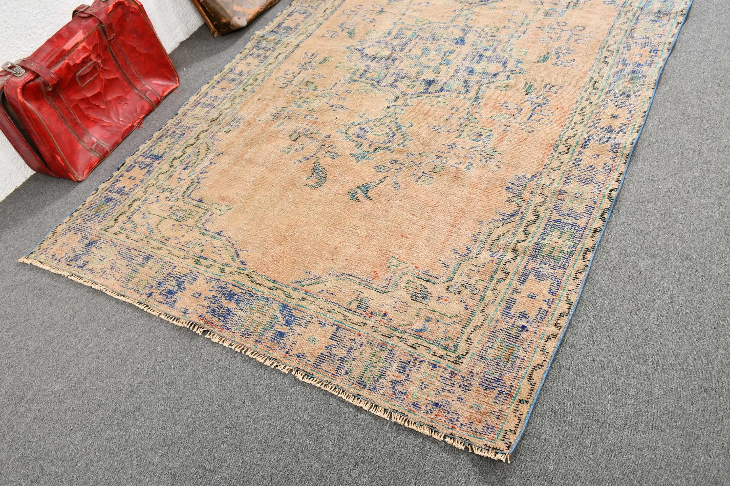 Salon Rugs, Wool Rugs, Vintage Rugs, 5.3x8.4 ft Large Rug, Oushak Rug, Orange Antique Rug, Dining Room Rugs, Turkish Rugs, Muted Rugs