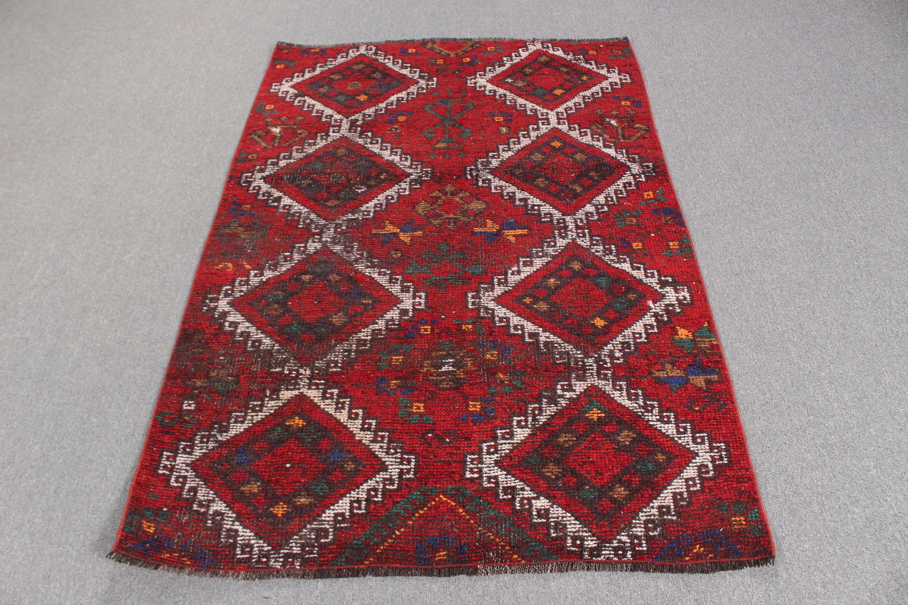 Rugs for Entry, Turkish Rugs, Entry Rugs, Bedroom Rugs, Office Rugs, Red Cool Rugs, Vintage Rug, Modern Rug, 3.7x5.5 ft Accent Rug