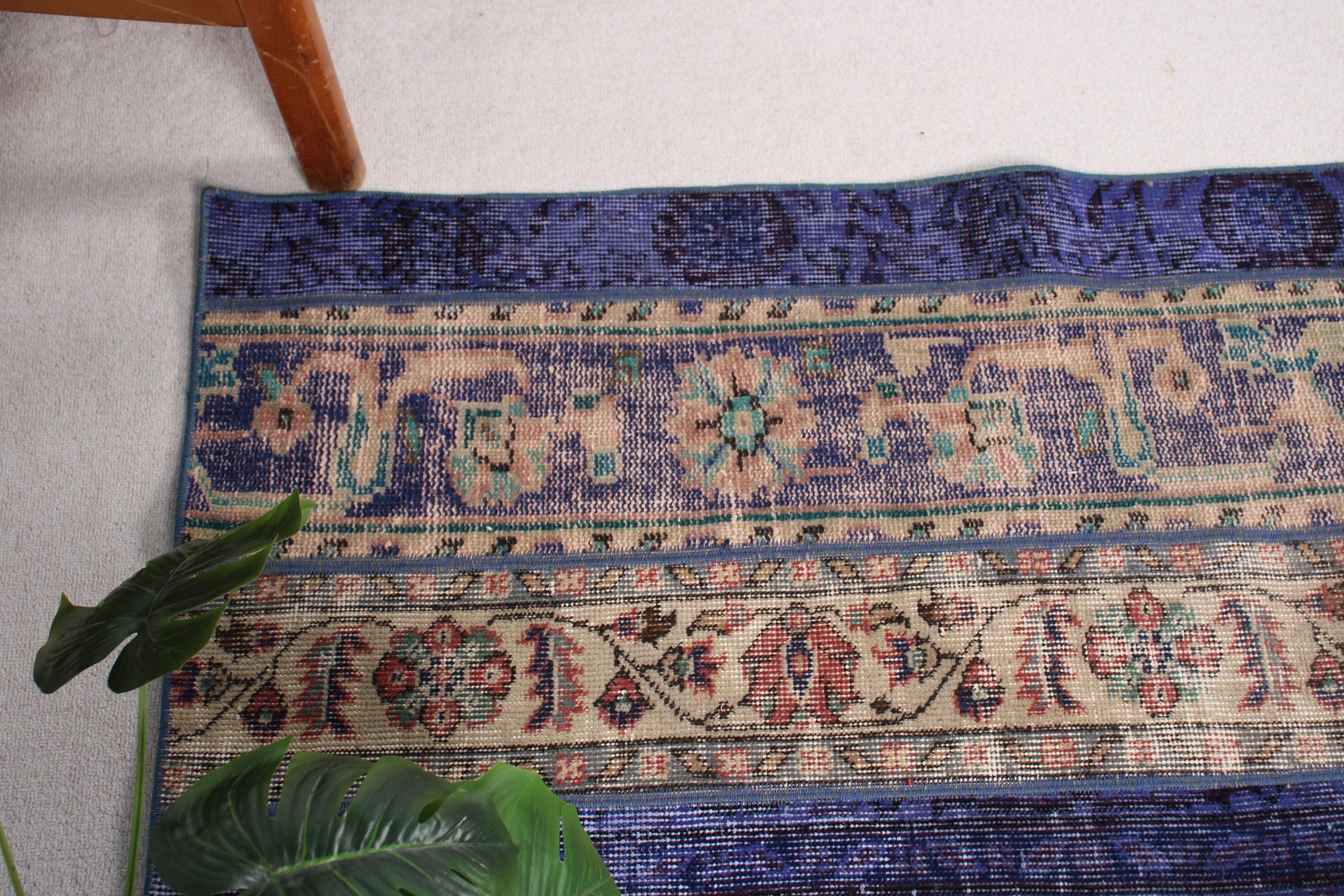 Bath Rug, Car Mat Rug, Vintage Rug, 2x5 ft Small Rugs, Antique Rugs, Rugs for Bath, Turkish Rugs, Home Decor Rug, Blue Cool Rugs, Floor Rug