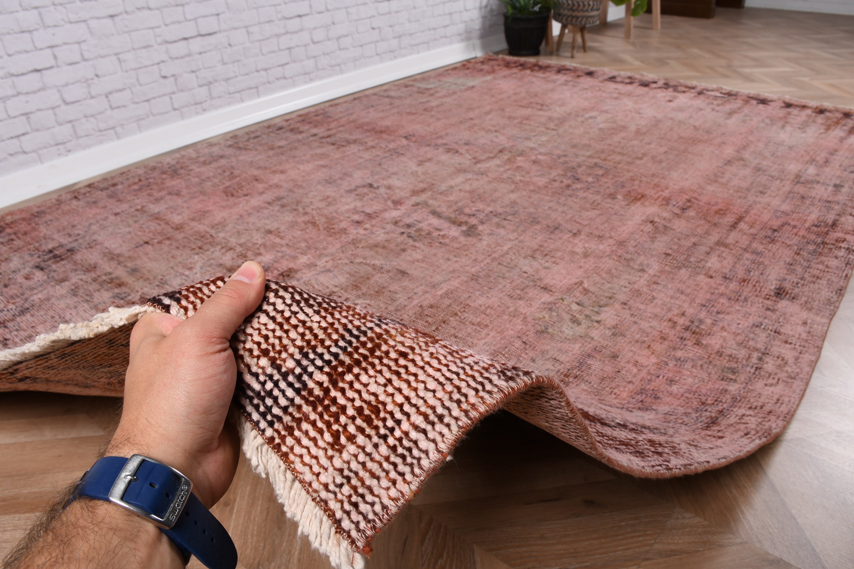 Turkish Rug, Moroccan Rugs, Large Vintage Rugs, Large Boho Rug, 5.9x8.9 ft Large Rug, Vintage Rug, Pink Luxury Rugs, Geometric Rug