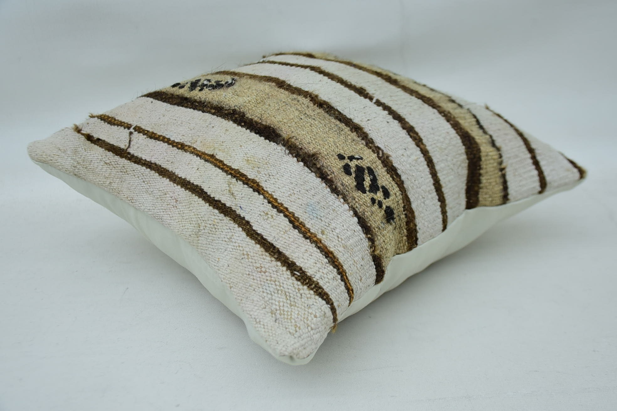 Pillow for Sofa, 14"x14" White Pillow, Boho Pillow Sham Cover, Vintage Kilim Throw Pillow, Morroccon Kilim Cushion Pillow