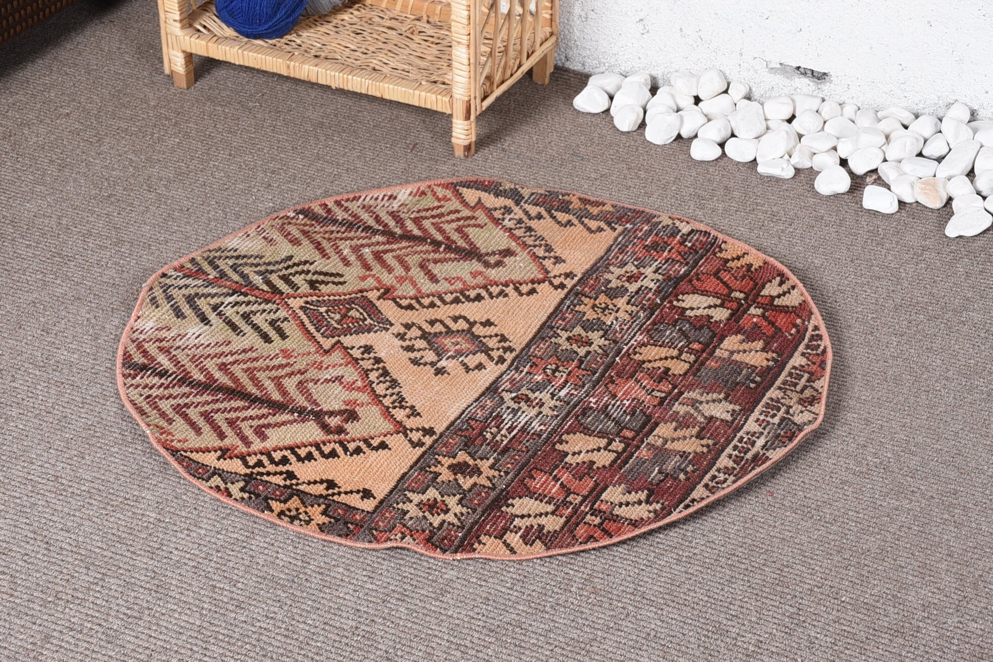 Outdoor Rugs, Bedroom Rug, Colorful Rug, Home Decor Rug, Turkish Rugs, Vintage Rug, 2.7x2.7 ft Small Rugs, Kitchen Rugs, Rugs for Entry