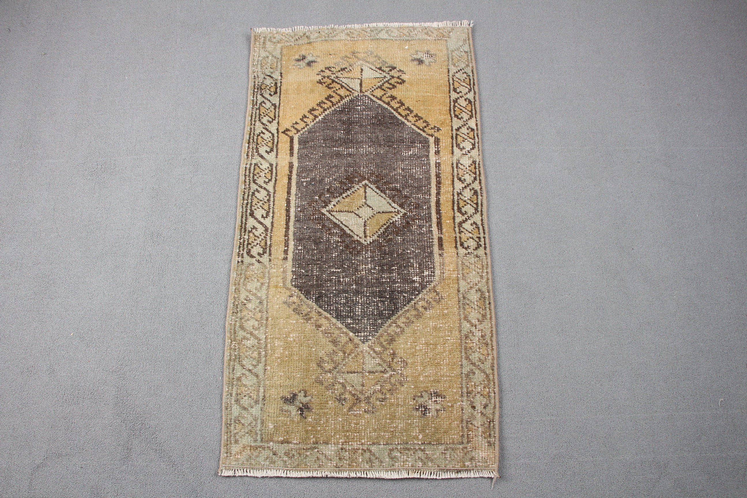 Mutfak Halıları, Kapı Paspas Halıları, Antika Halı, Yer Halısı, Vintage Halı, Türk Halısı, 1.7x3.1 ft Küçük Halı, Yeşil Fas Halısı, Kapı Paspası Halıları