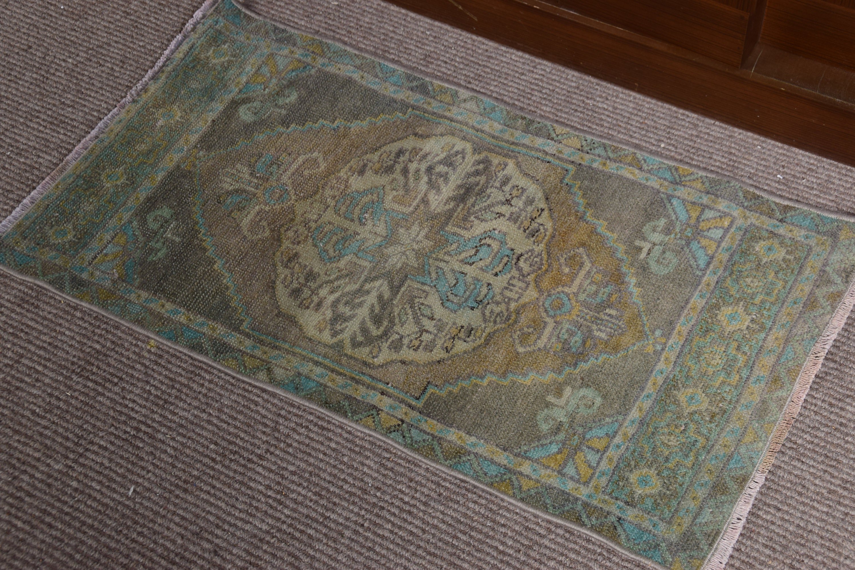 Car Mat Rug, Bedroom Rug, Vintage Rugs, Oushak Rug, Home Decor Rug, Green Oushak Rugs, Rugs for Entry, Turkish Rug, 1.5x2.7 ft Small Rugs